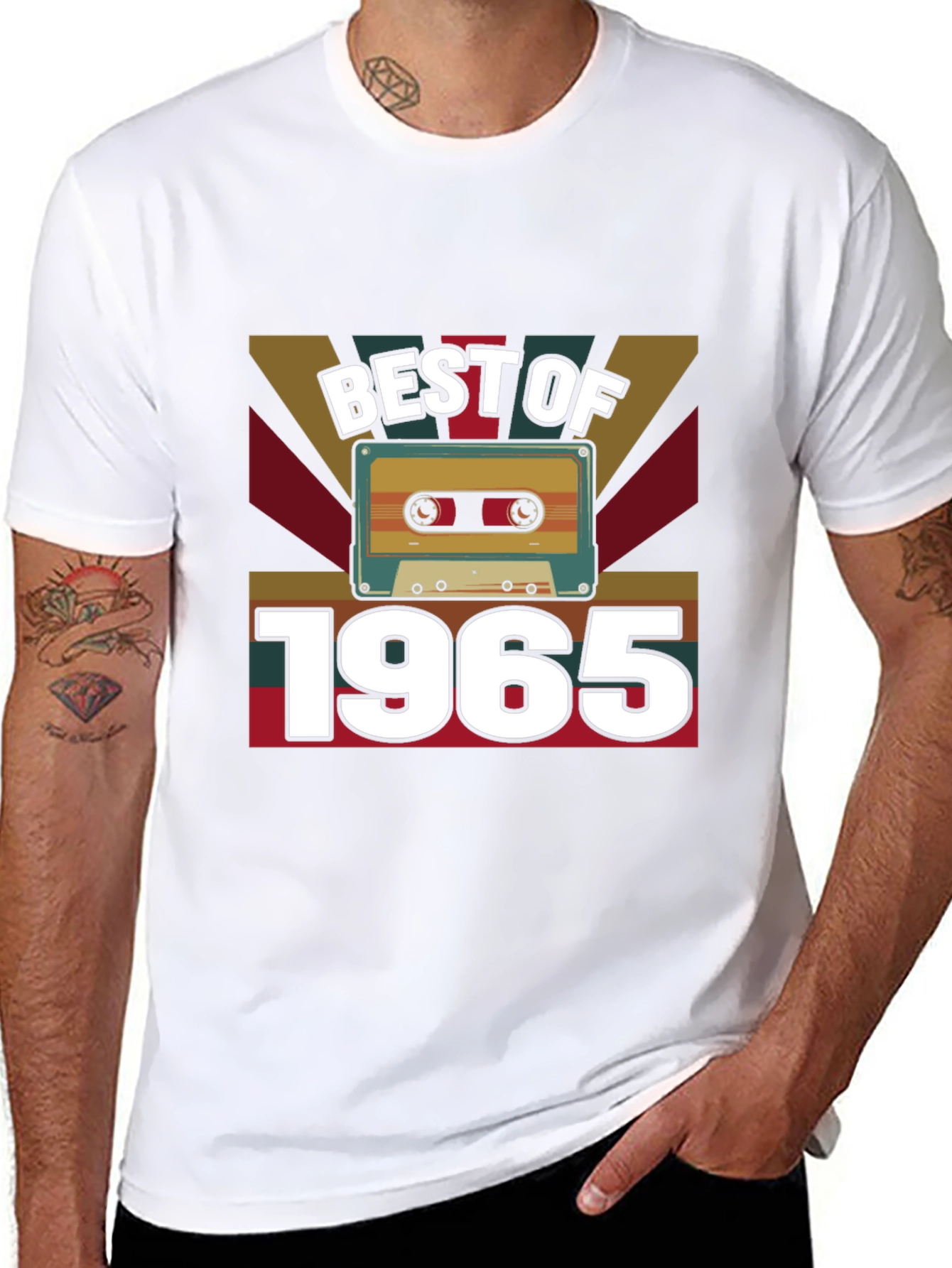Black Best of 1965 Cassette Tape Graphic T-Shirt view 8