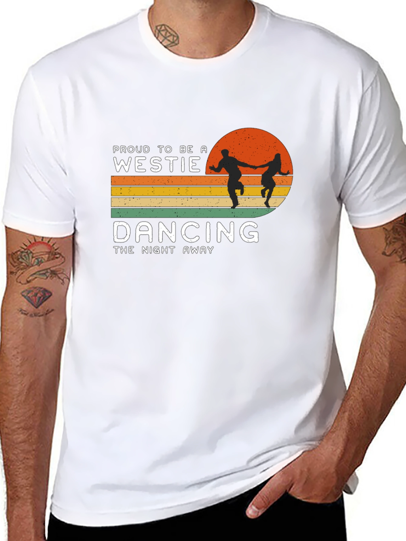 Black Proud Westie Dancing Night Away Graphic Tee view 8