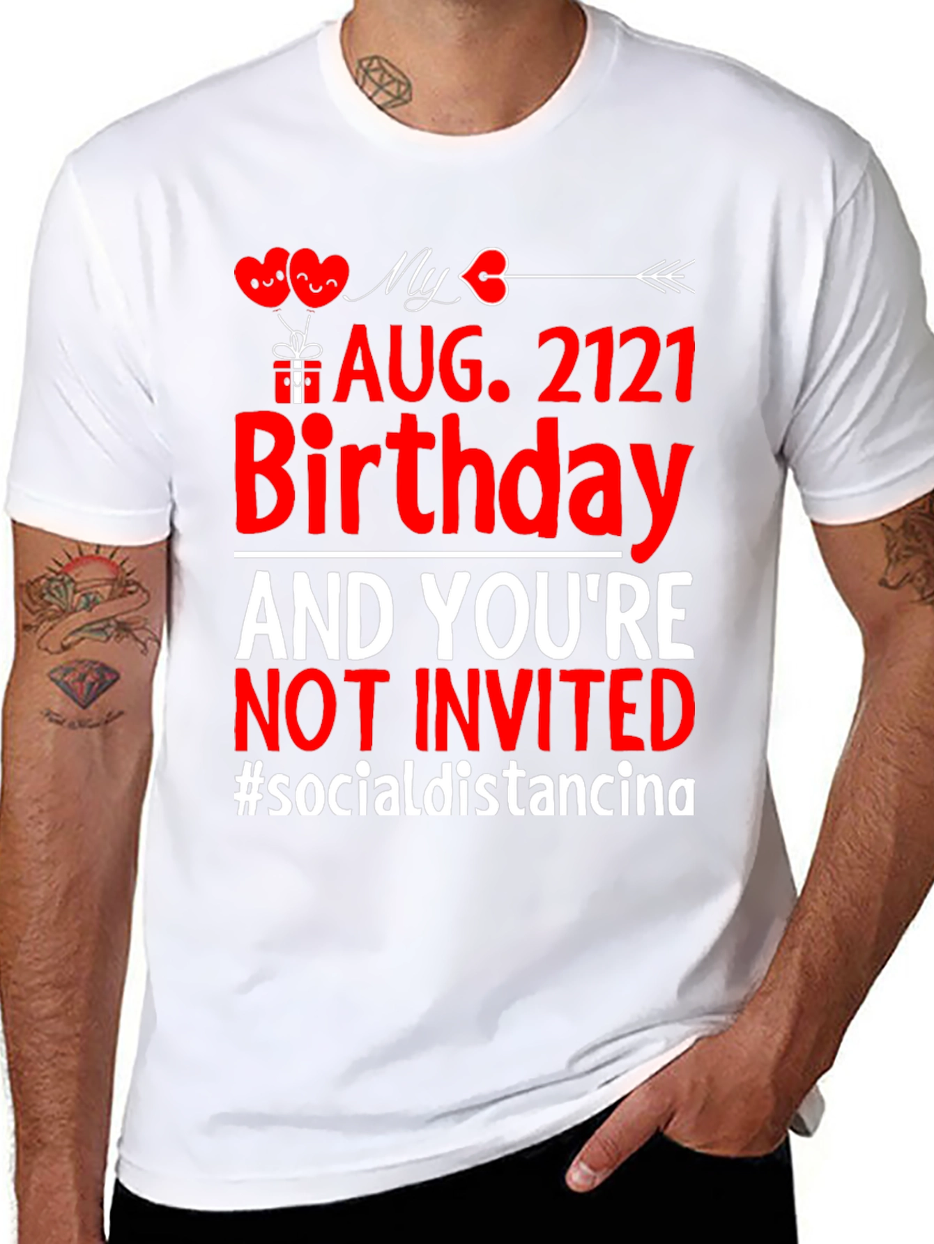 Black Funny Birthday Social Distancing T-Shirt view 8