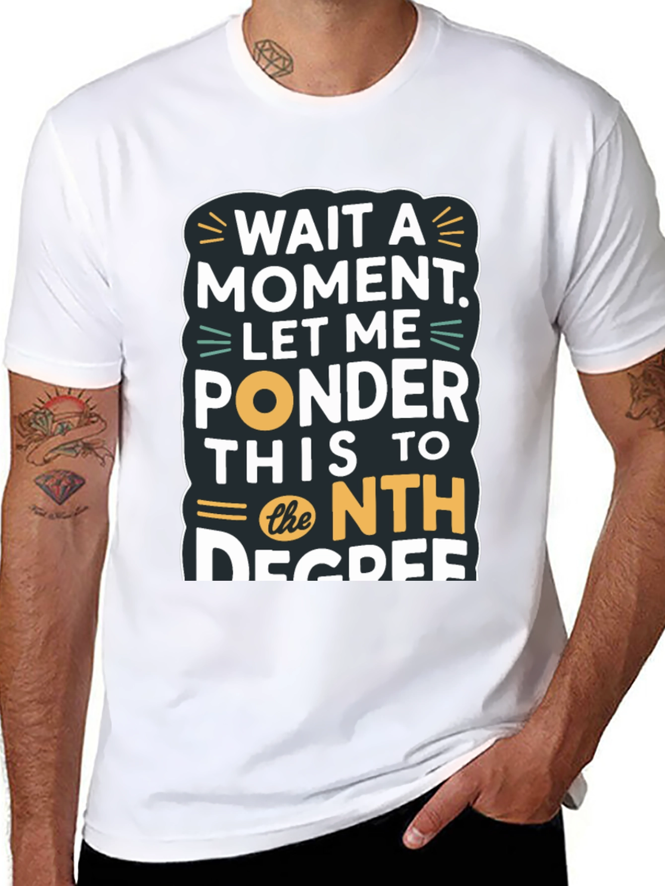 Black Wait a Moment Funny T-Shirt view 8