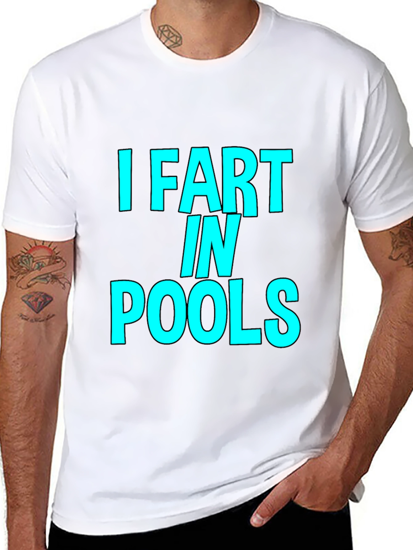 Black I Fart in Pools Graphic T-Shirt - Novelty Funny Tee view 8