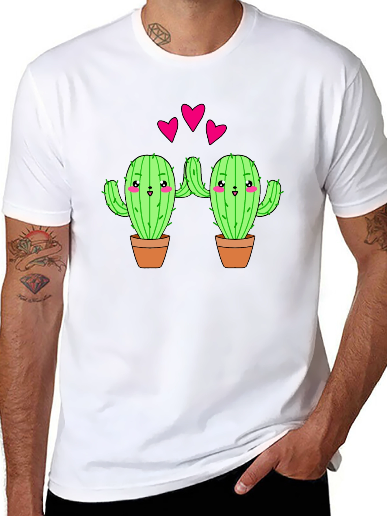 Black Cactus Love Graphic T-Shirt - Black view 8