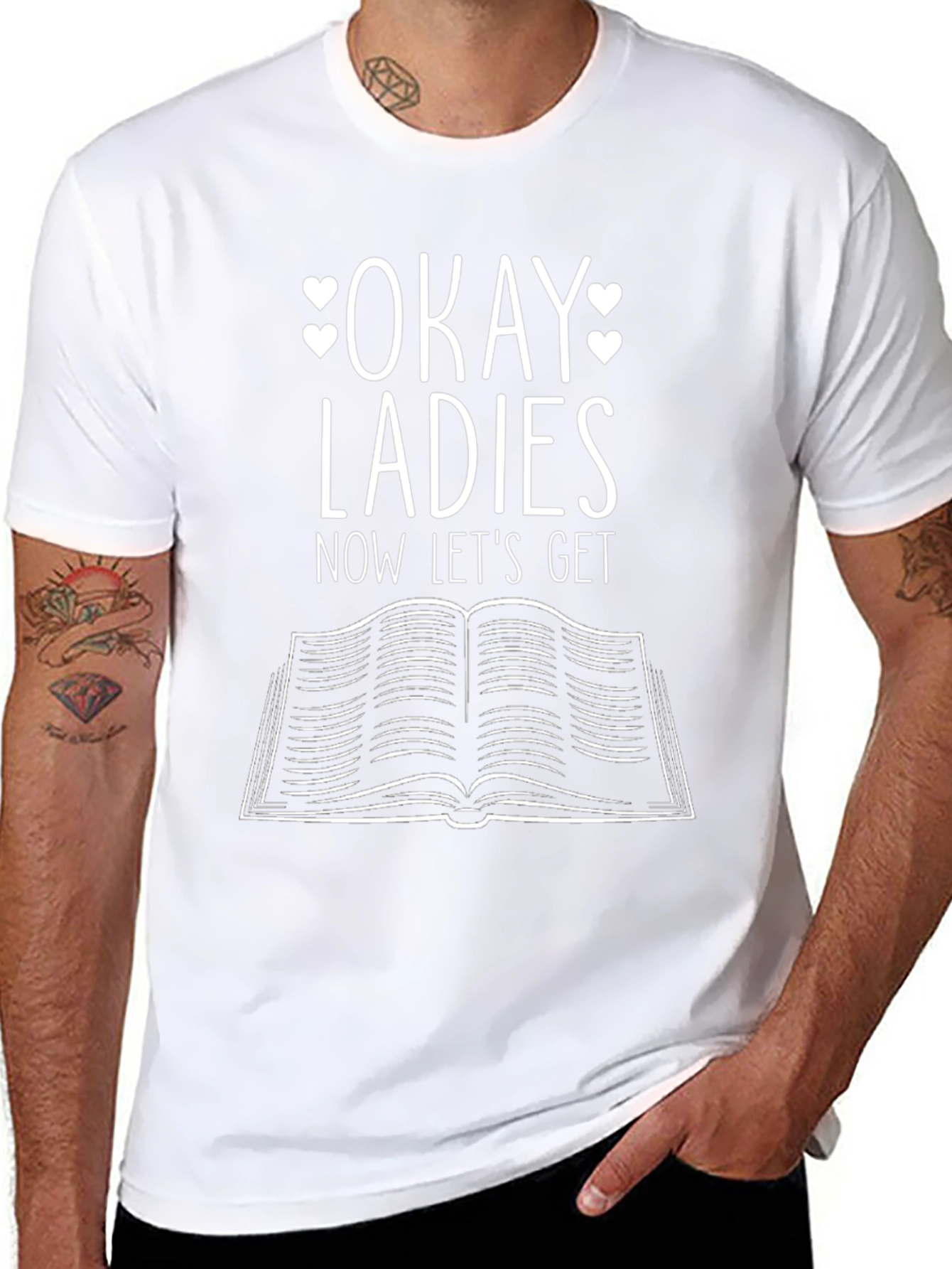 Black Okay Ladies Let's Get Reading T-Shirt - Book Lover Tee view 8