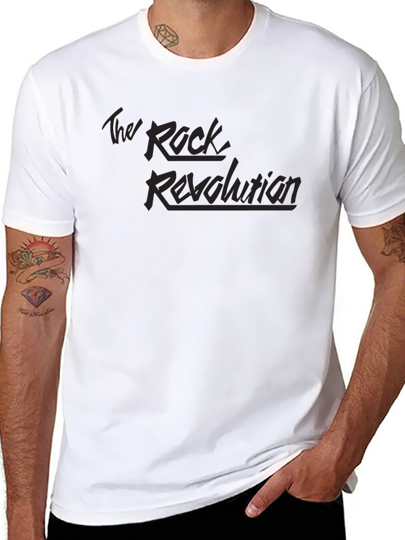 Black The Rock Revolution Black Graphic T-Shirt view 8