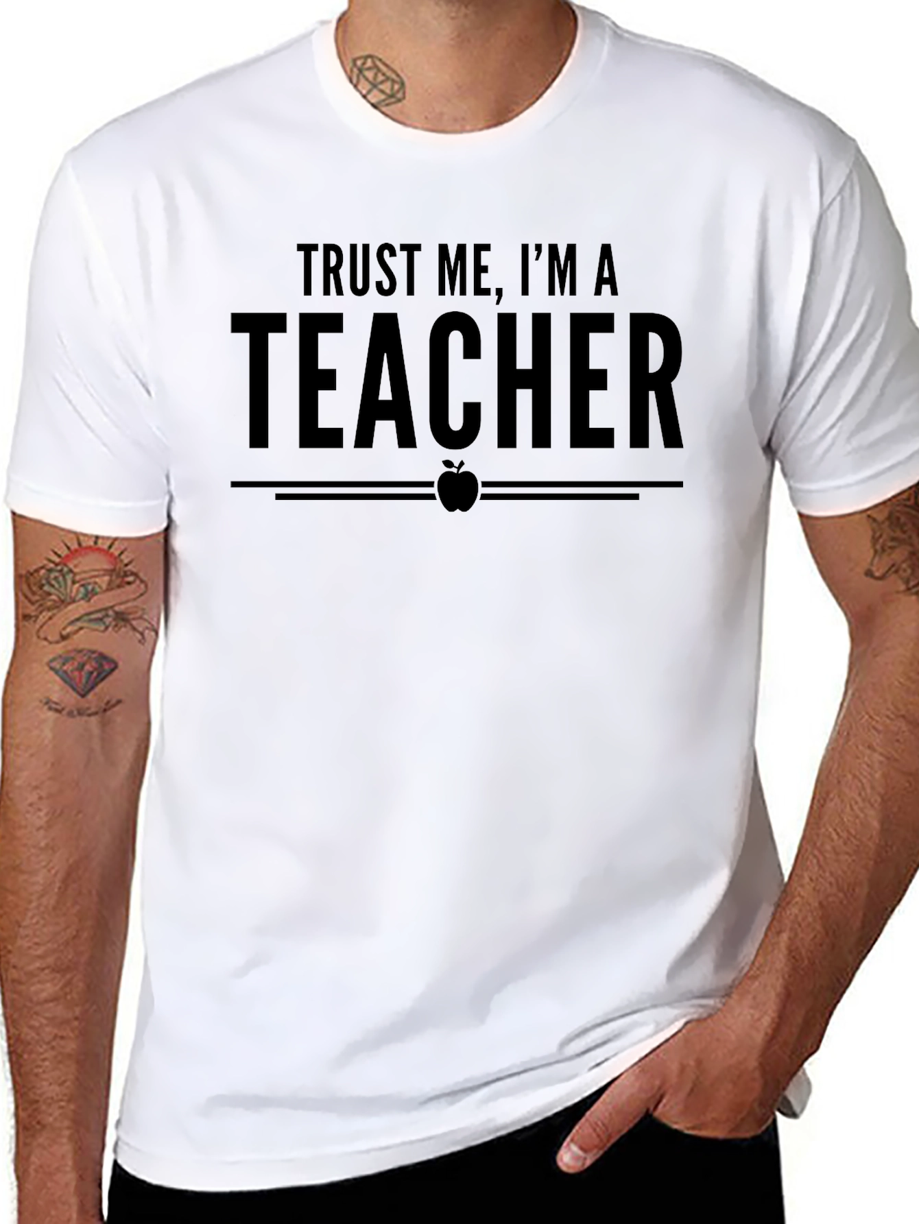 Black Trust Me, I'm A Teacher Black T-Shirt view 8