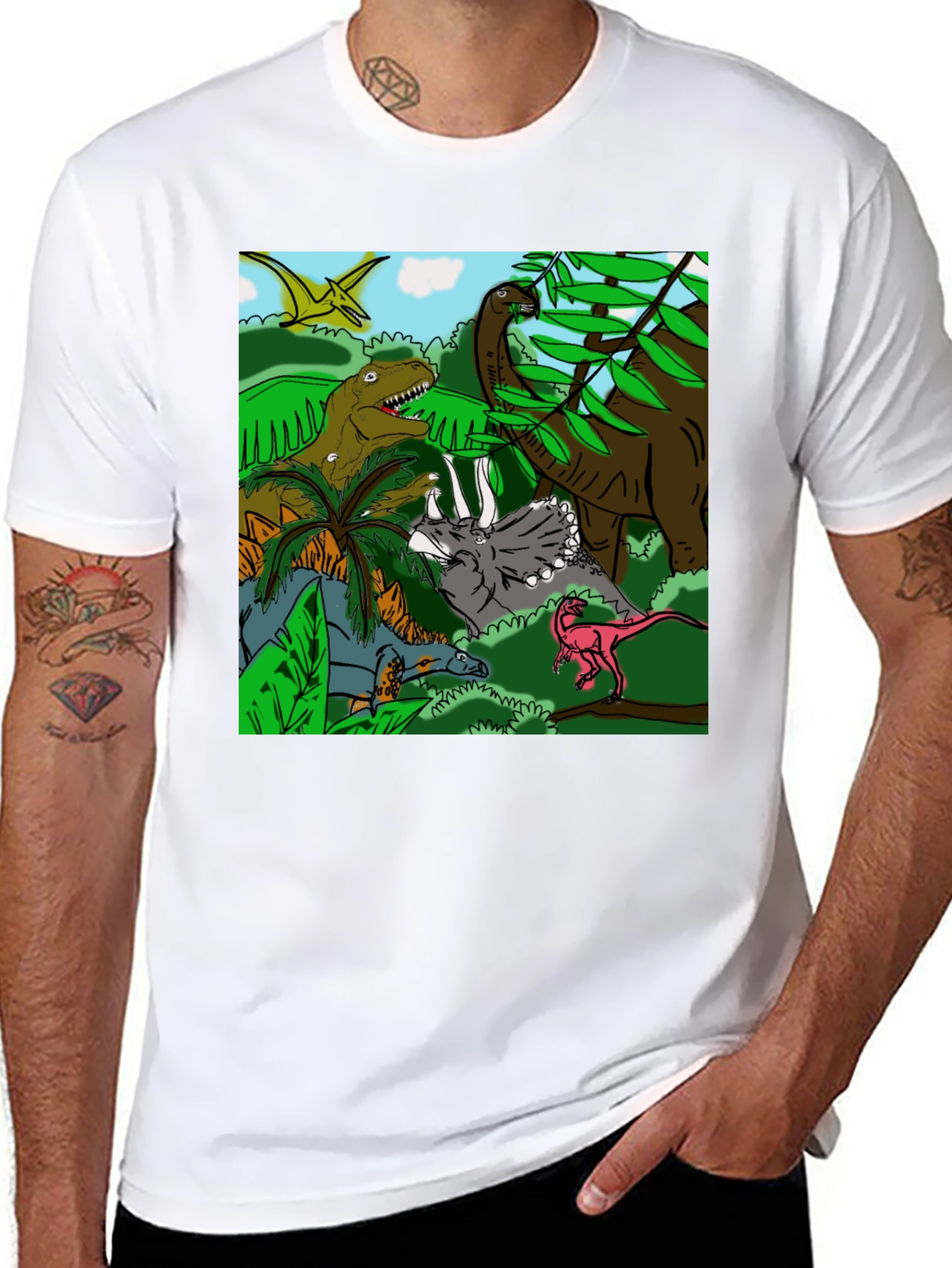 Black Dinosaur T-Shirt: Prehistoric Adventure Tee view 8