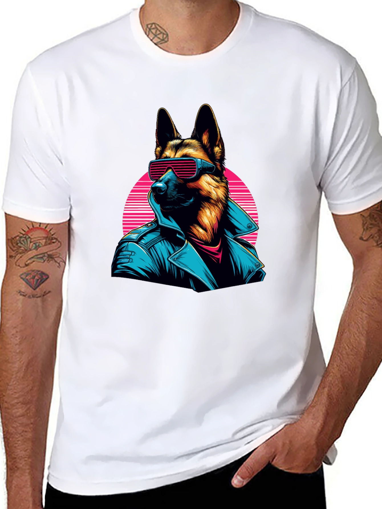 Black Retro Dog T-Shirt view 8