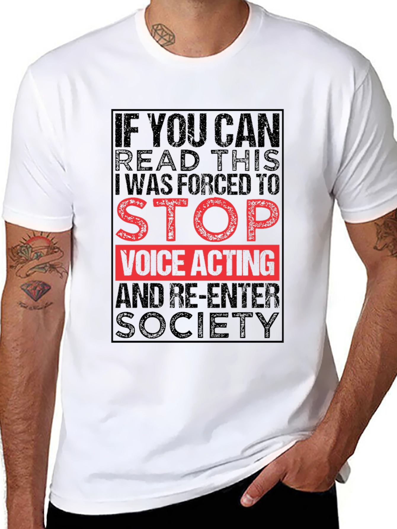Black If You Can Read This Voice Acting T-Shirt view 8