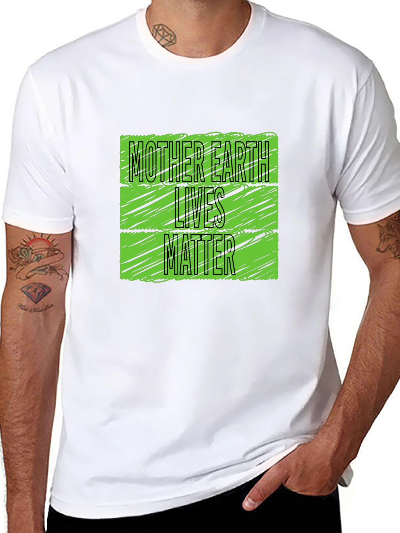 Black Mother Earth Lives Matter Graphic Tee - Black view 8