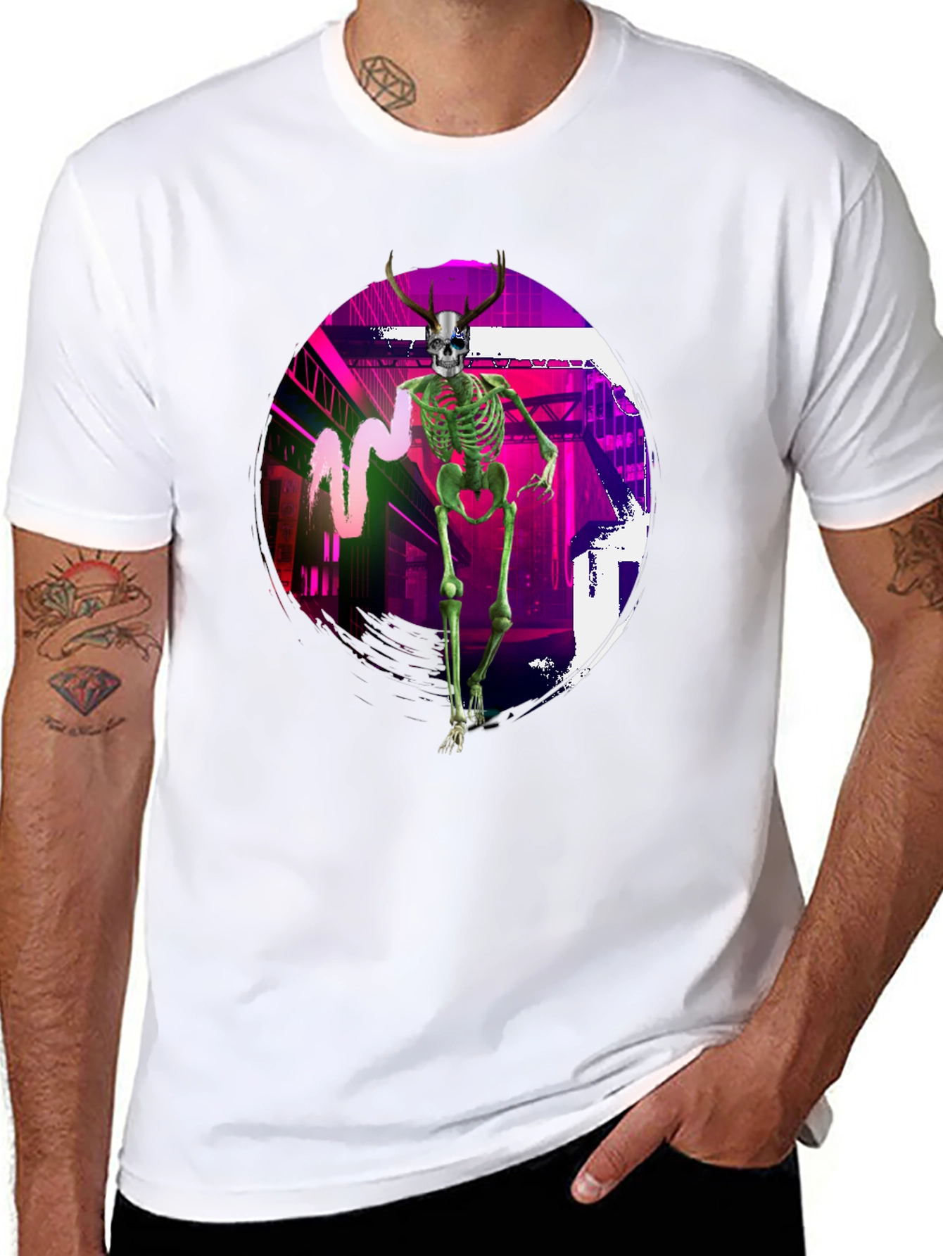 Black Skeleton Graphic T-Shirt - Unique Streetwear Design view 8