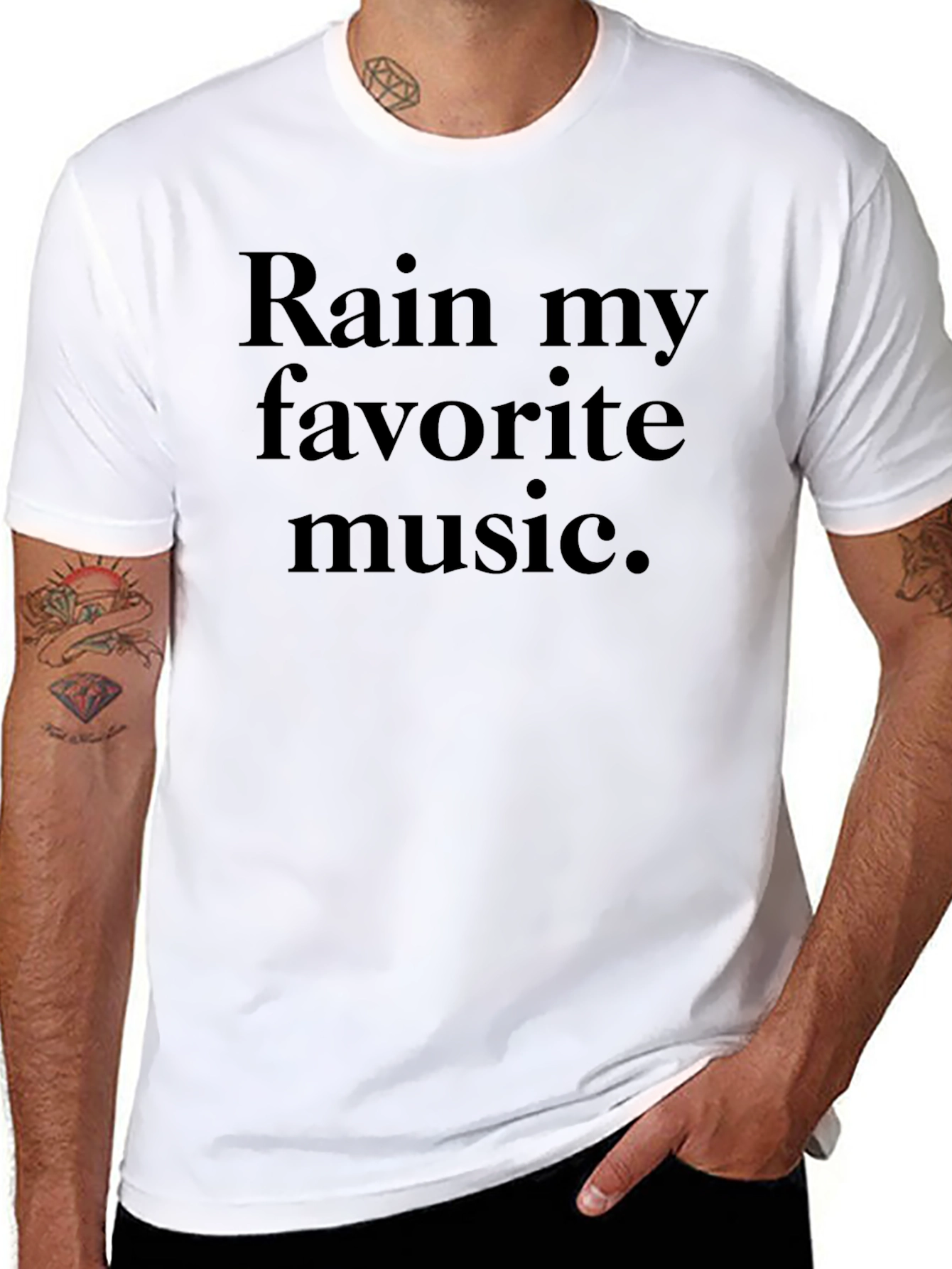 Black Rain My Favorite Music Black Graphic Tee view 8