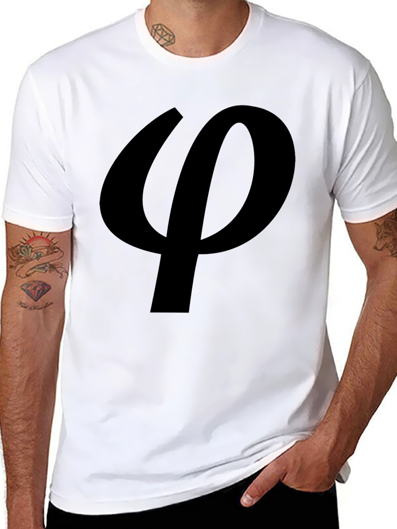 Black Black Phi Symbol T-Shirt view 8