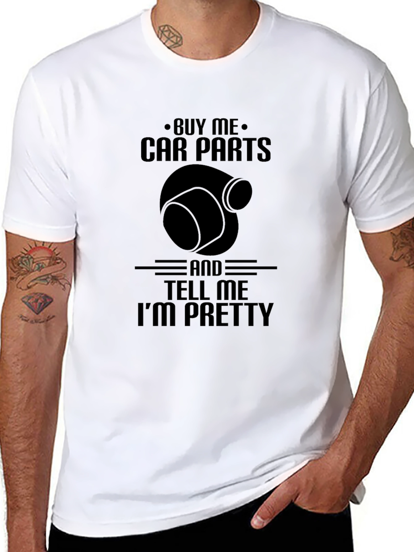 Black Buy Me Car Parts T-Shirt - Funny Automotive Tee view 8