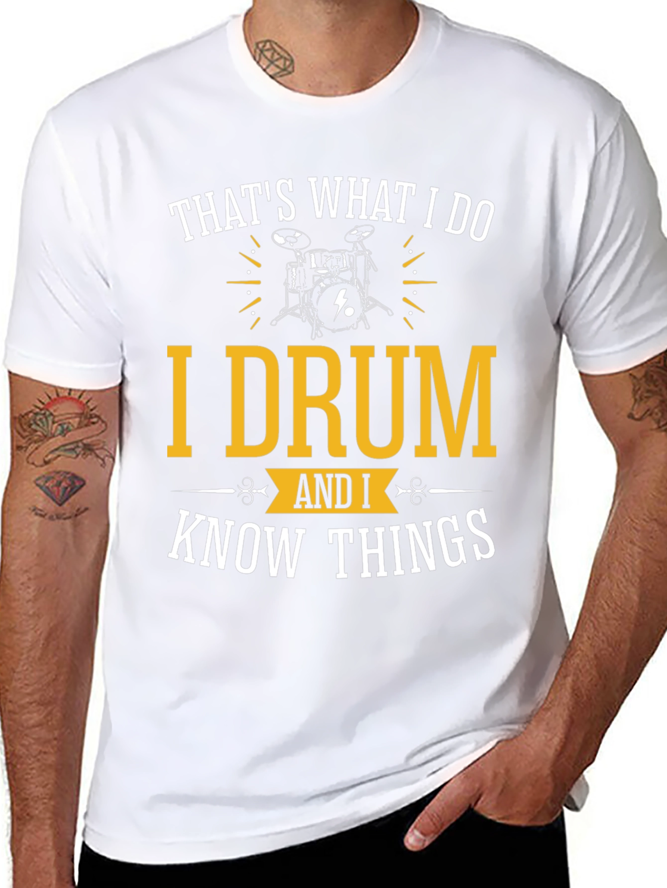 Black Drummer T-Shirt: That's What I Do - Drum & Know Things view 8