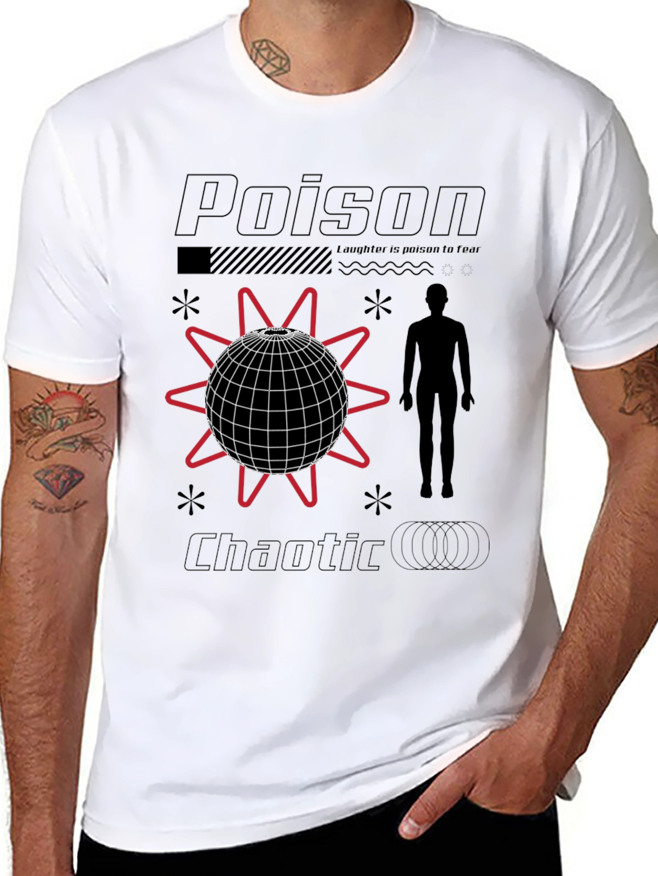 Black Poison Chaotic Graphic Tee - Trendy Streetwear view 8