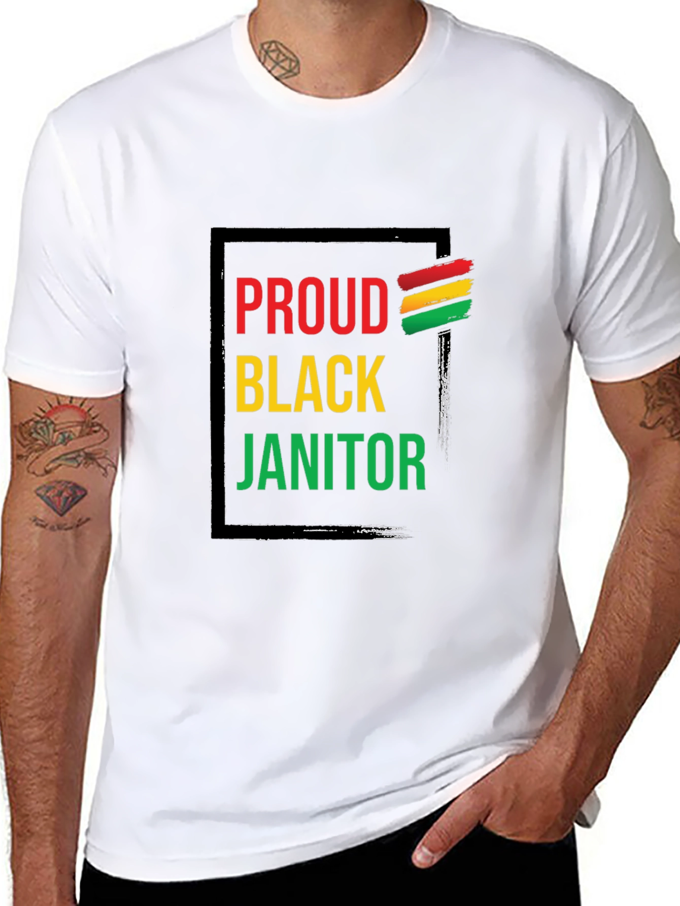 Black Proud Black Janitor T-Shirt view 8