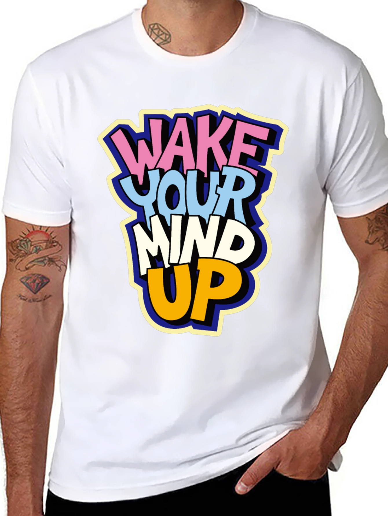 Black Wake Your Mind Up Graphic T-Shirt view 8