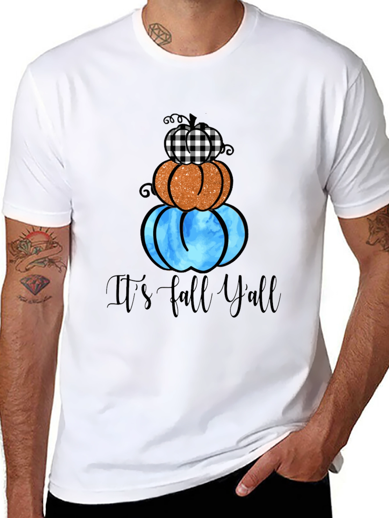 Black Fall Y'all Pumpkin Stack Tee view 8