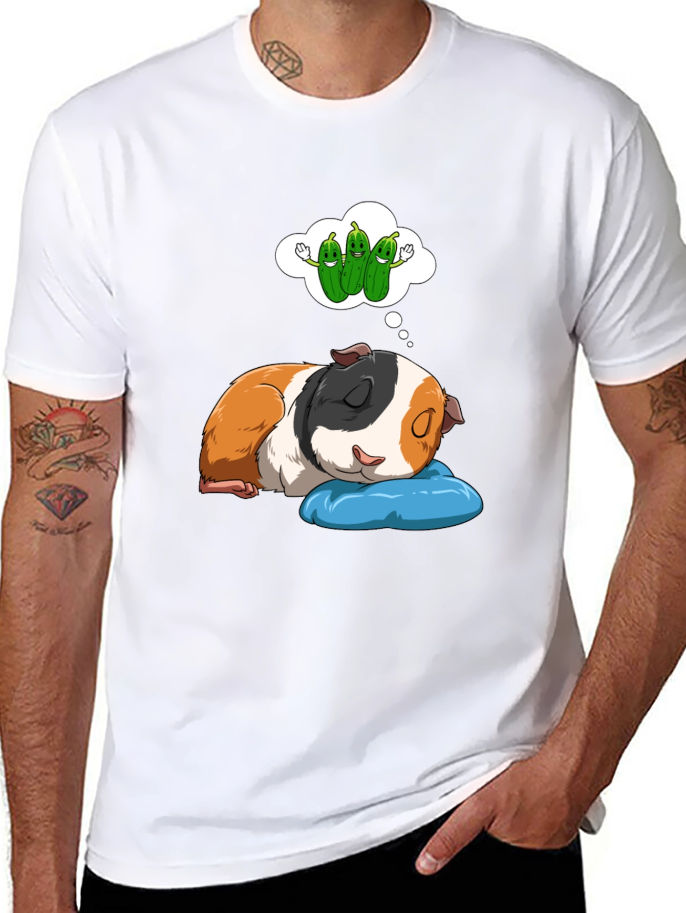 Black Dreaming Guinea Pig T-Shirt - Cute Pet Lover Tee view 8
