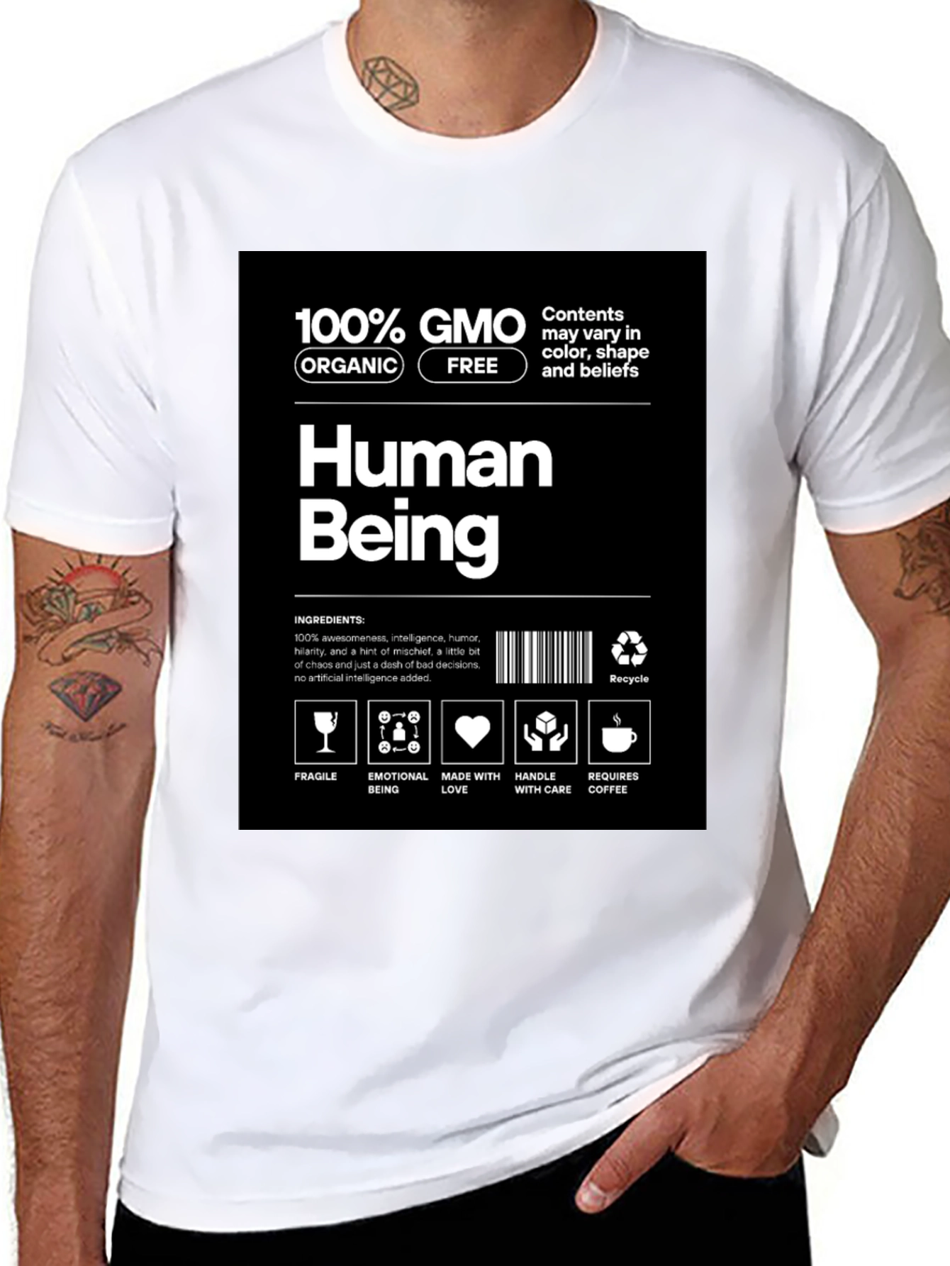 Black Human Being Ingredients T-Shirt view 8