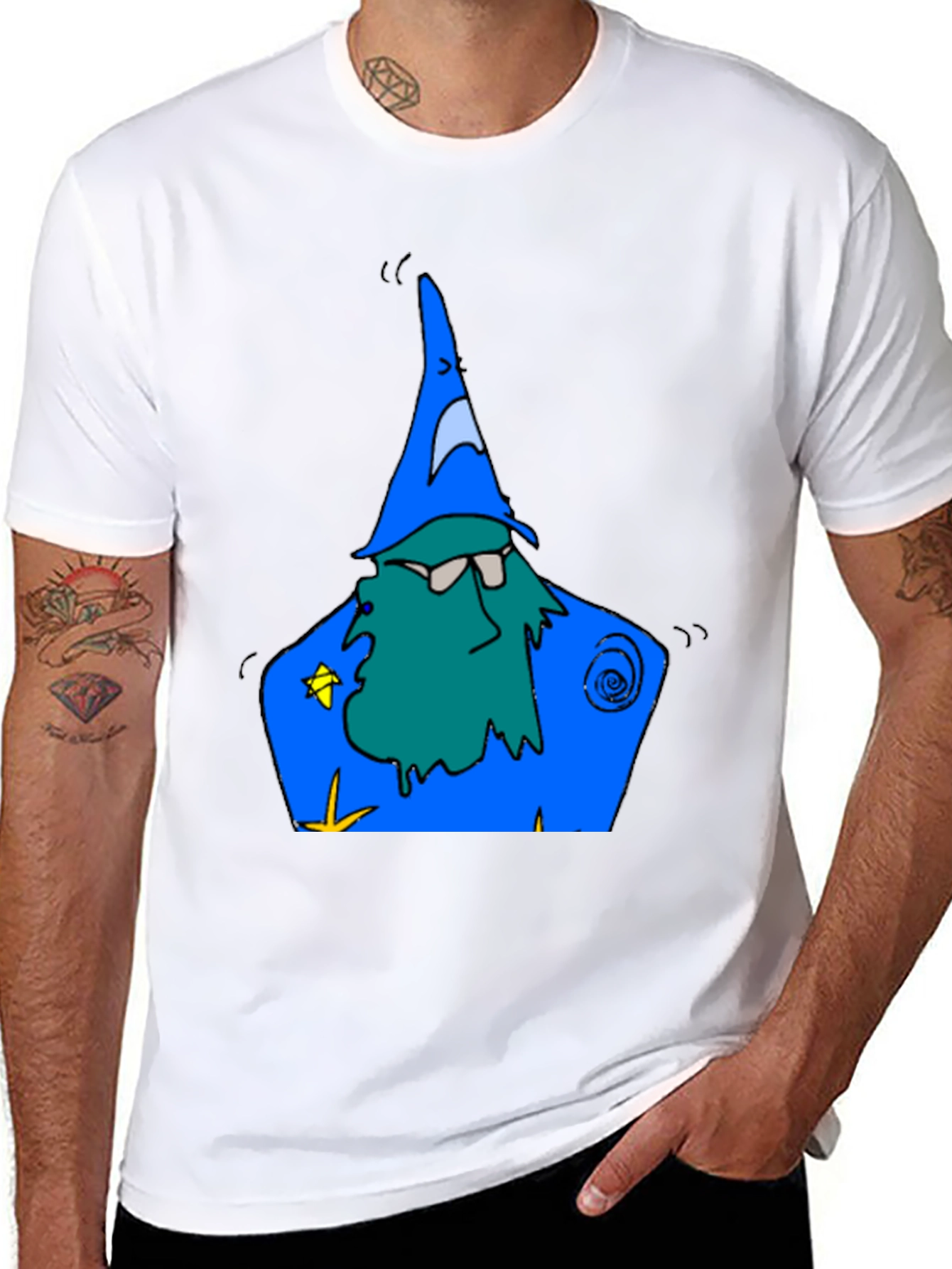 Black Wizard Graphic Tee - Cotton Black T-Shirt view 8