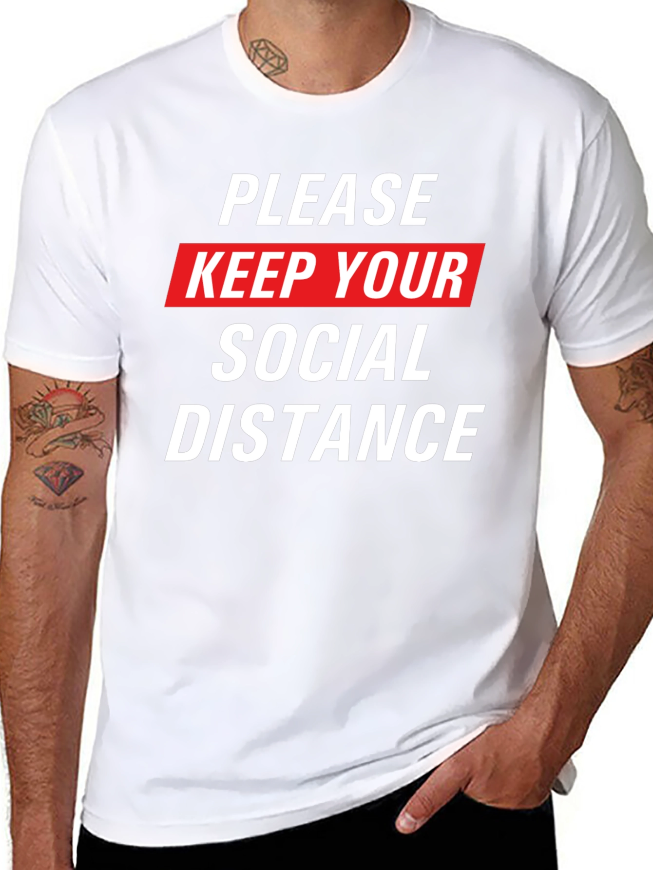 Black Social Distance Graphic Tee view 8