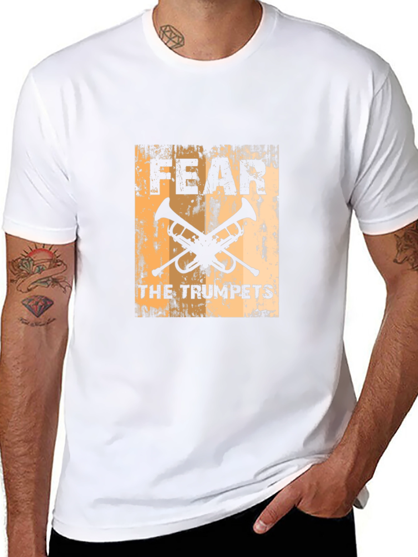Black Fear the Trumpets Black Graphic Tee view 8