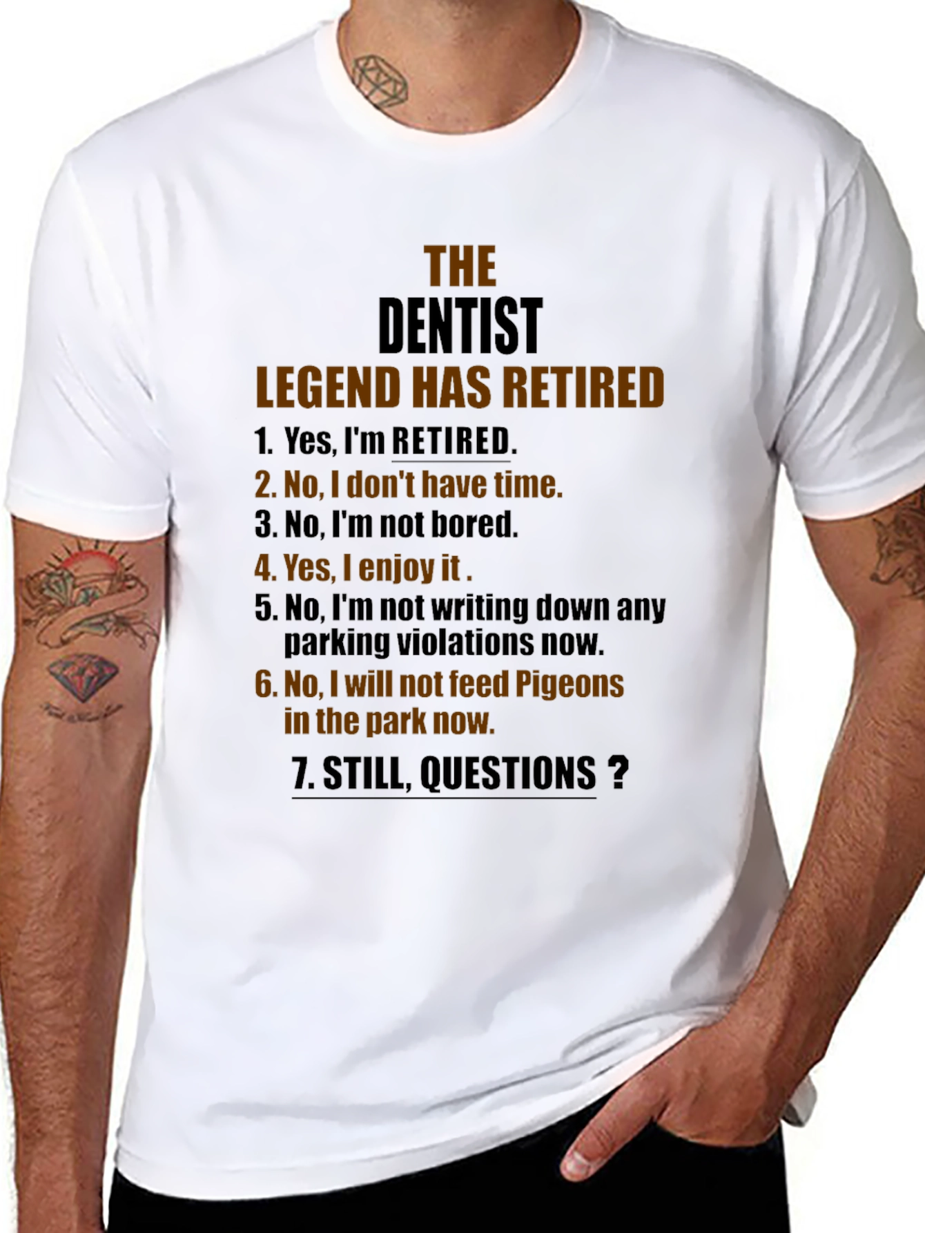 Black Retired Dentist Legend T-Shirt - Funny Retirement Gift view 8