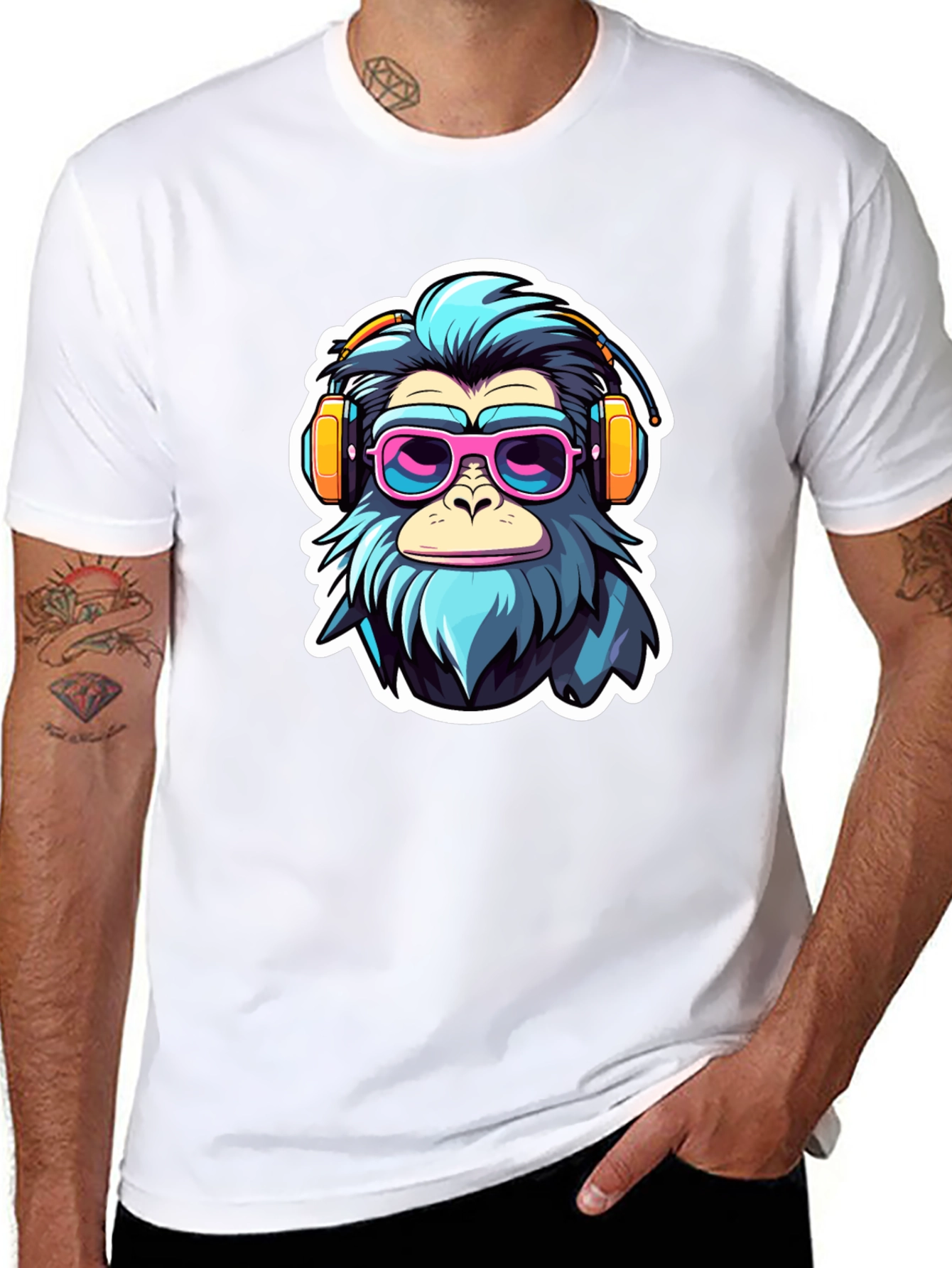 Black Funky Ape Graphic Tee view 8