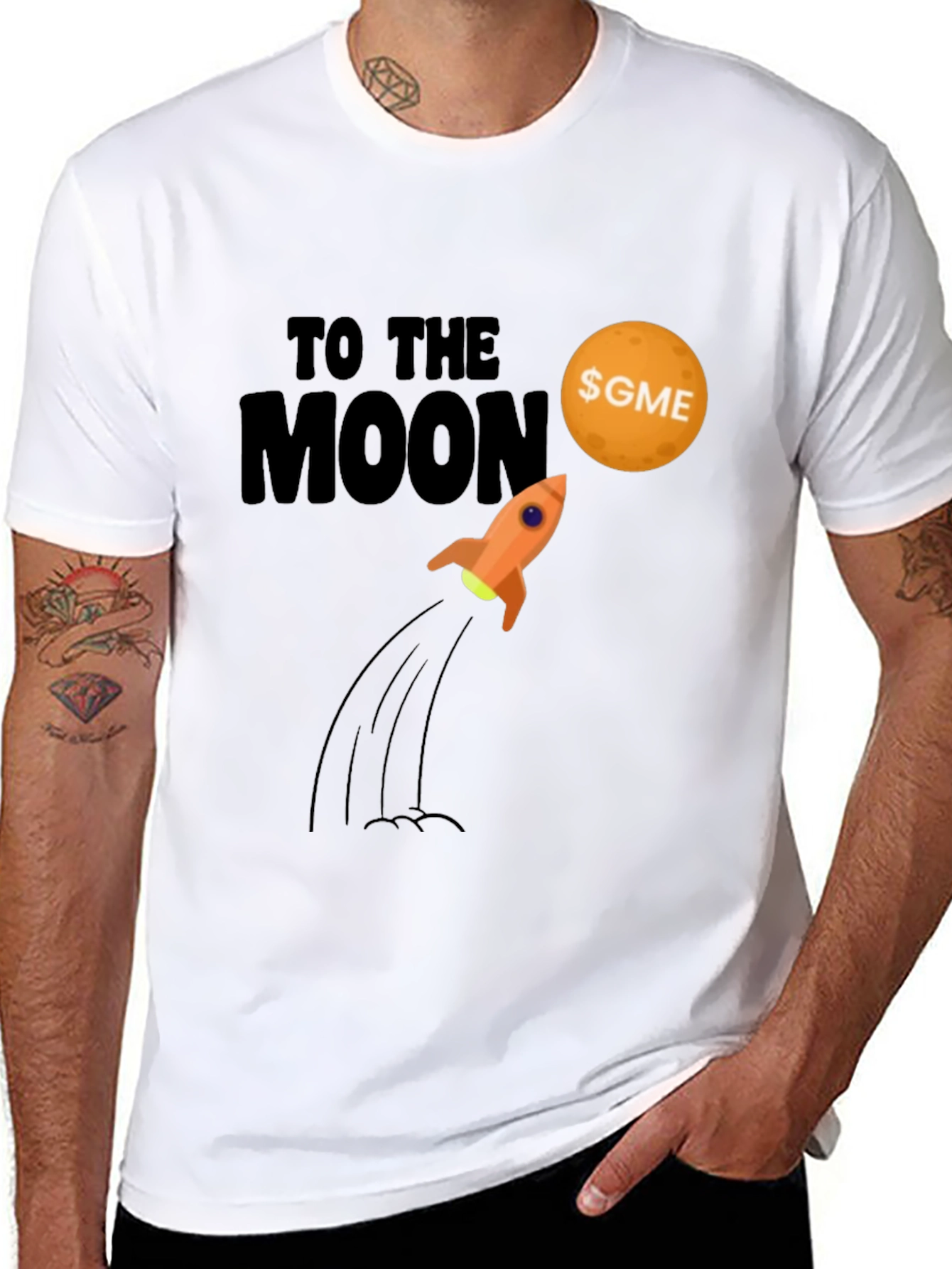 Black GME To The Moon Black T-Shirt view 8