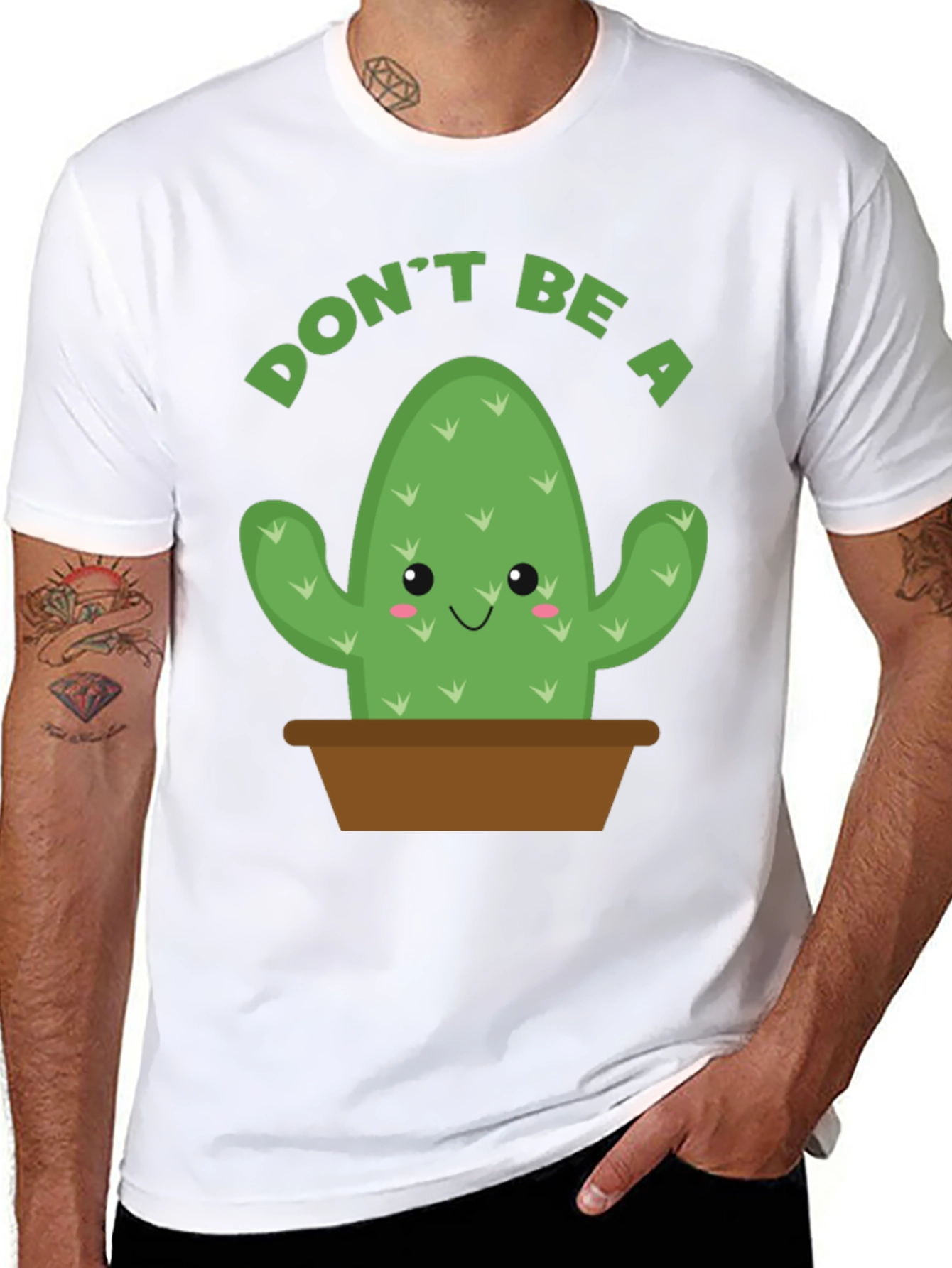 Black Don't Be A Prick T-Shirt - Cactus Graphic Tee view 8