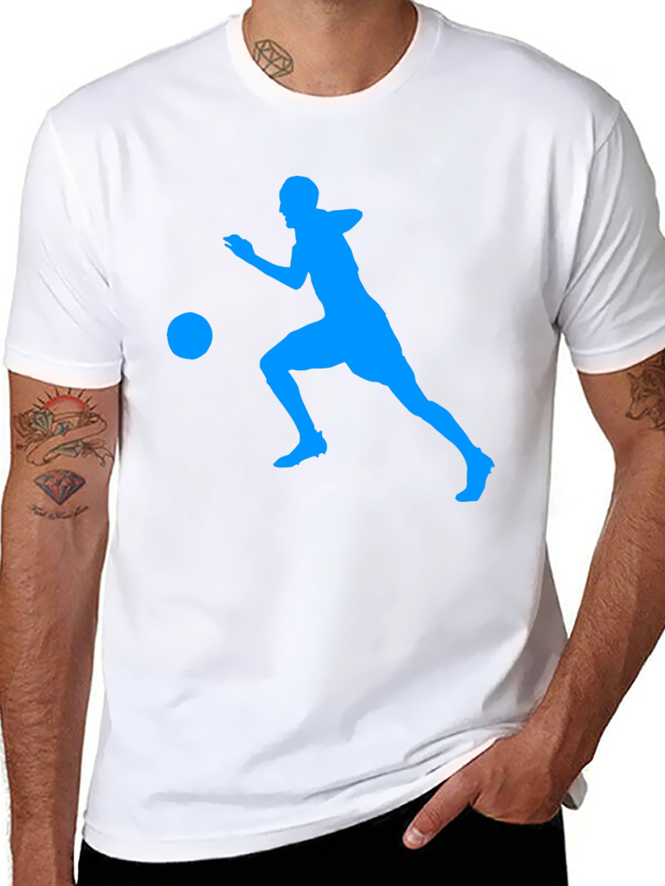 Black Soccer Player Graphic Tee - Black view 8