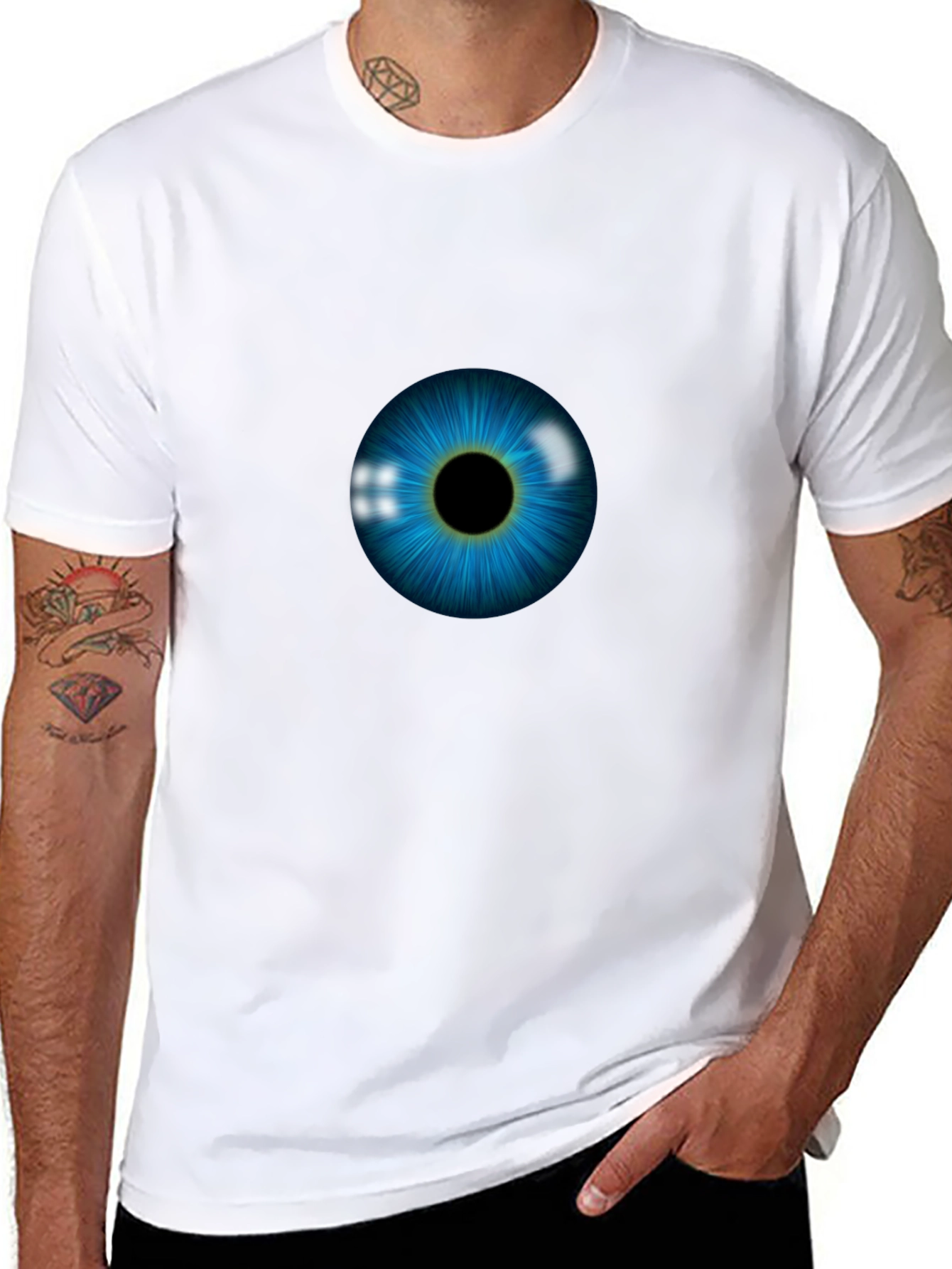 Black Eye See You: Graphic Print Black T-Shirt view 8