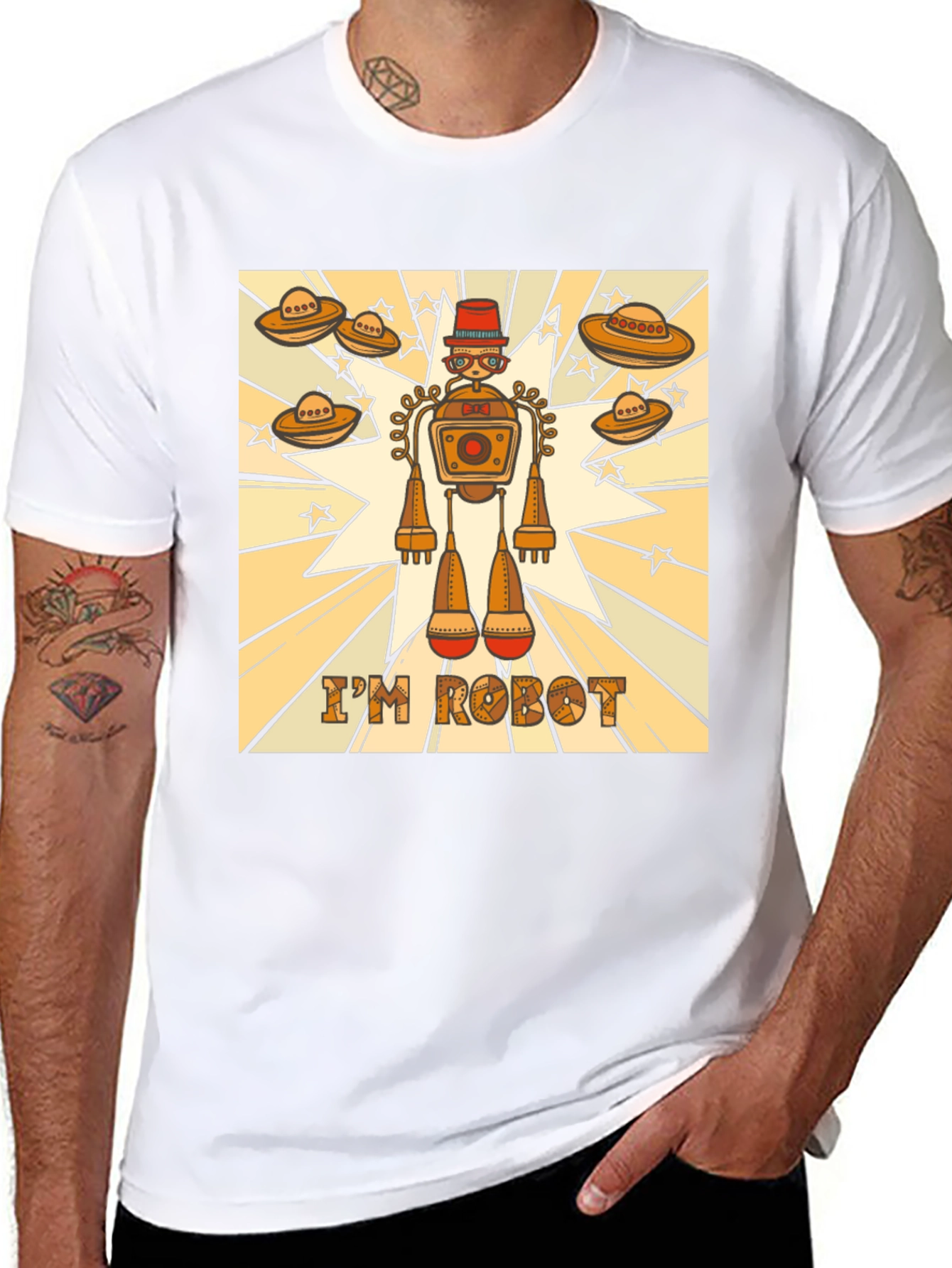 Black I'm Robot Graphic T-Shirt - Sci-Fi Fun! view 8