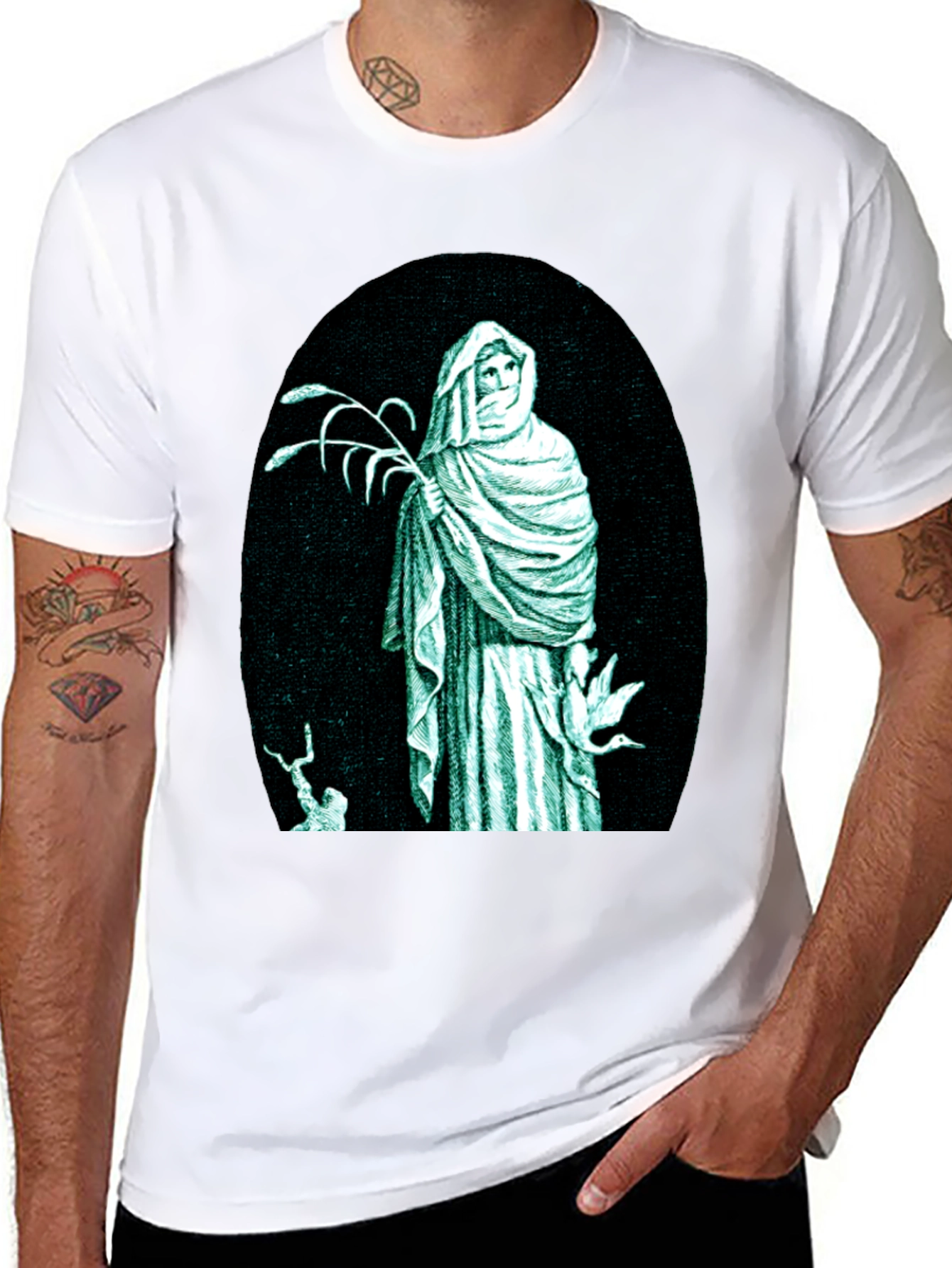 Black Mystic Figure Graphic T-Shirt view 8