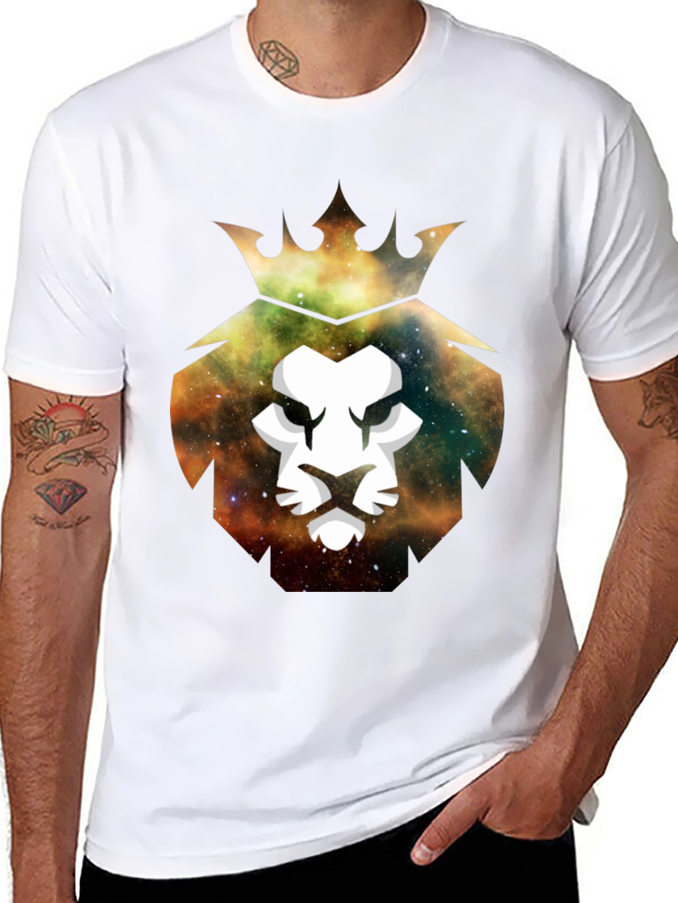 Black Galaxy Lion King Graphic Tee - Stylish Men's T-Shirt view 8