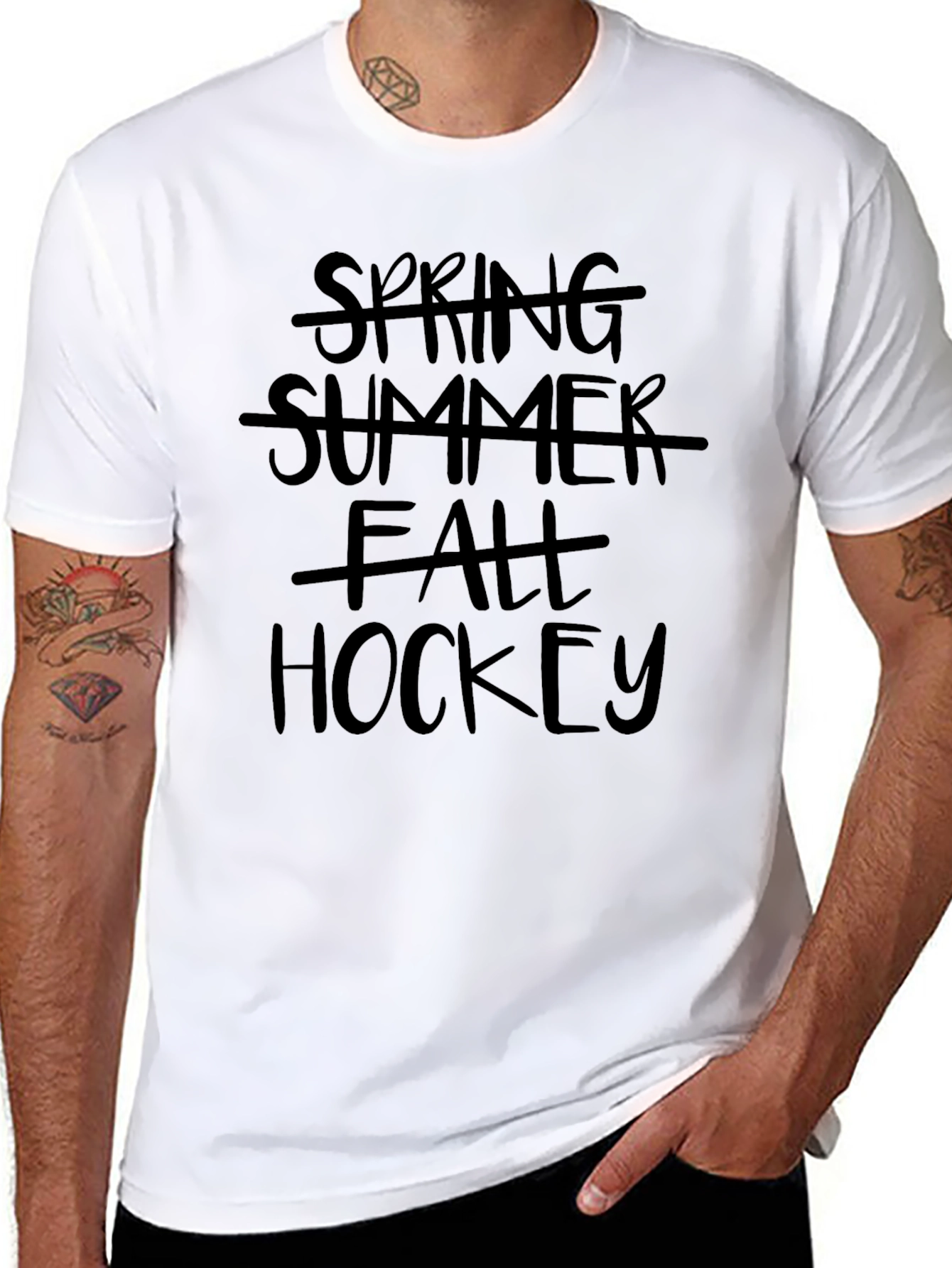 Black Hockey All Season Black Graphic Tee view 8
