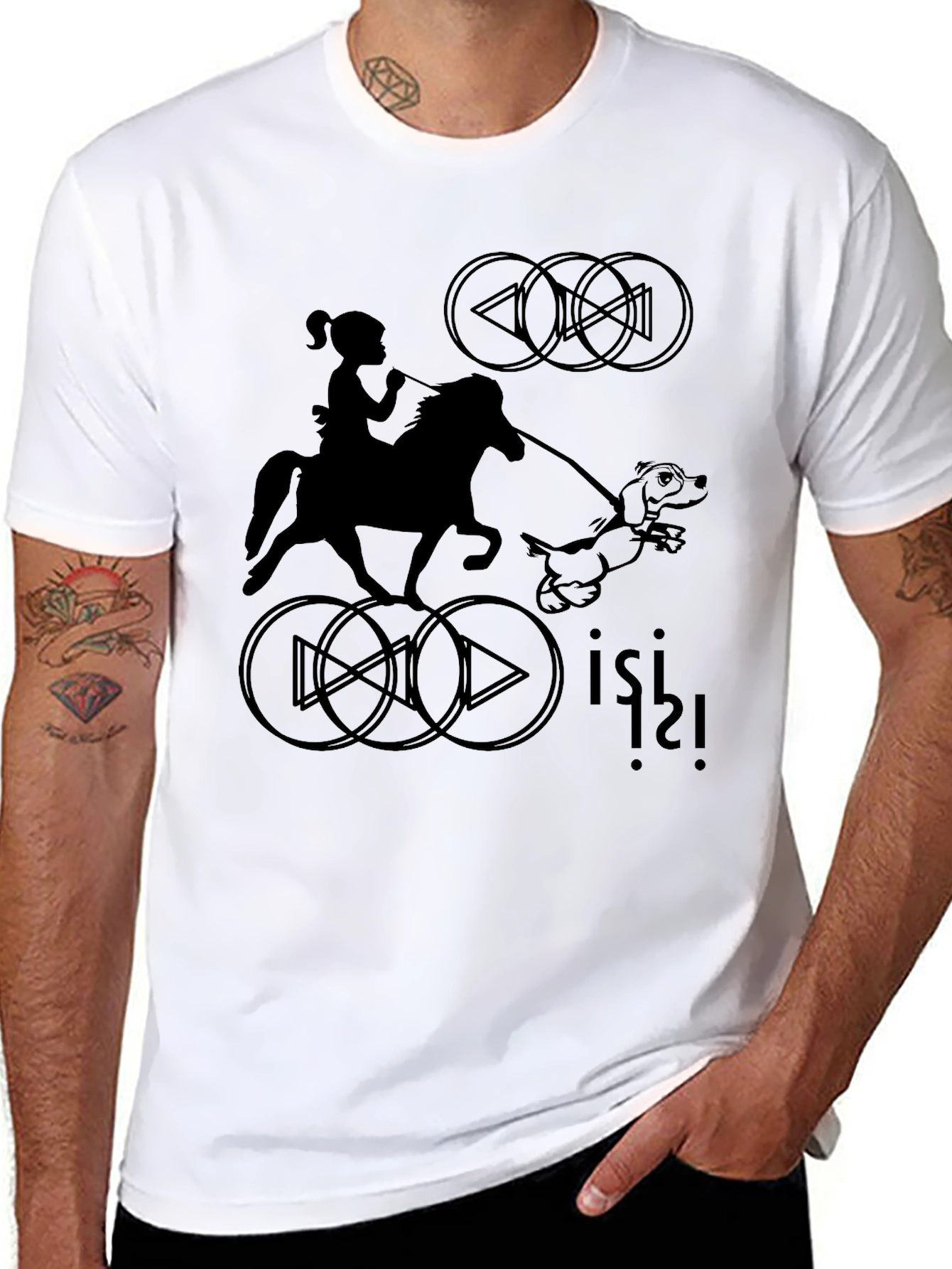 Black Graphic Print Unisex Black T-Shirt view 8