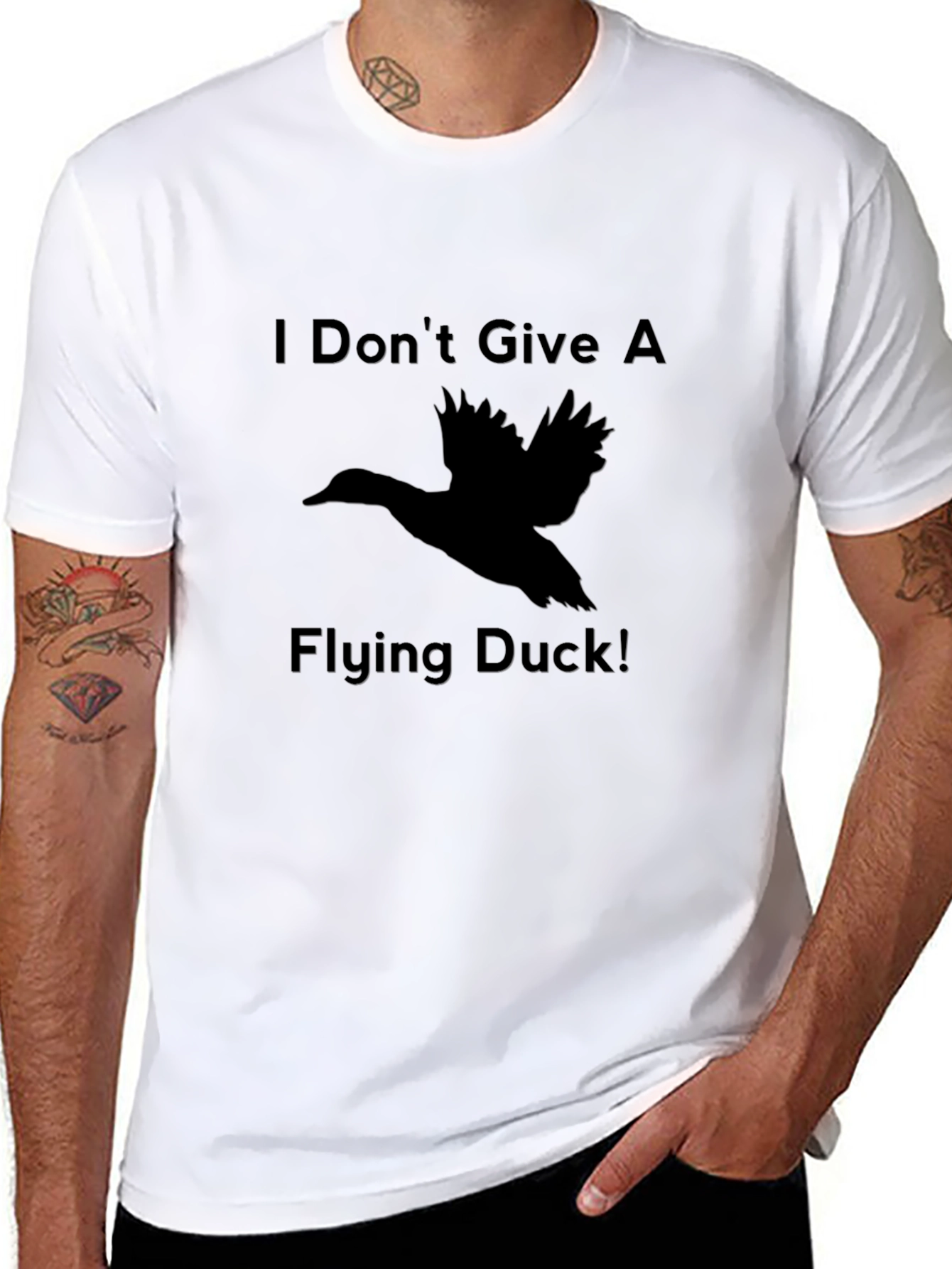 Black I Don't Give A Flying Duck Graphic Tee view 8