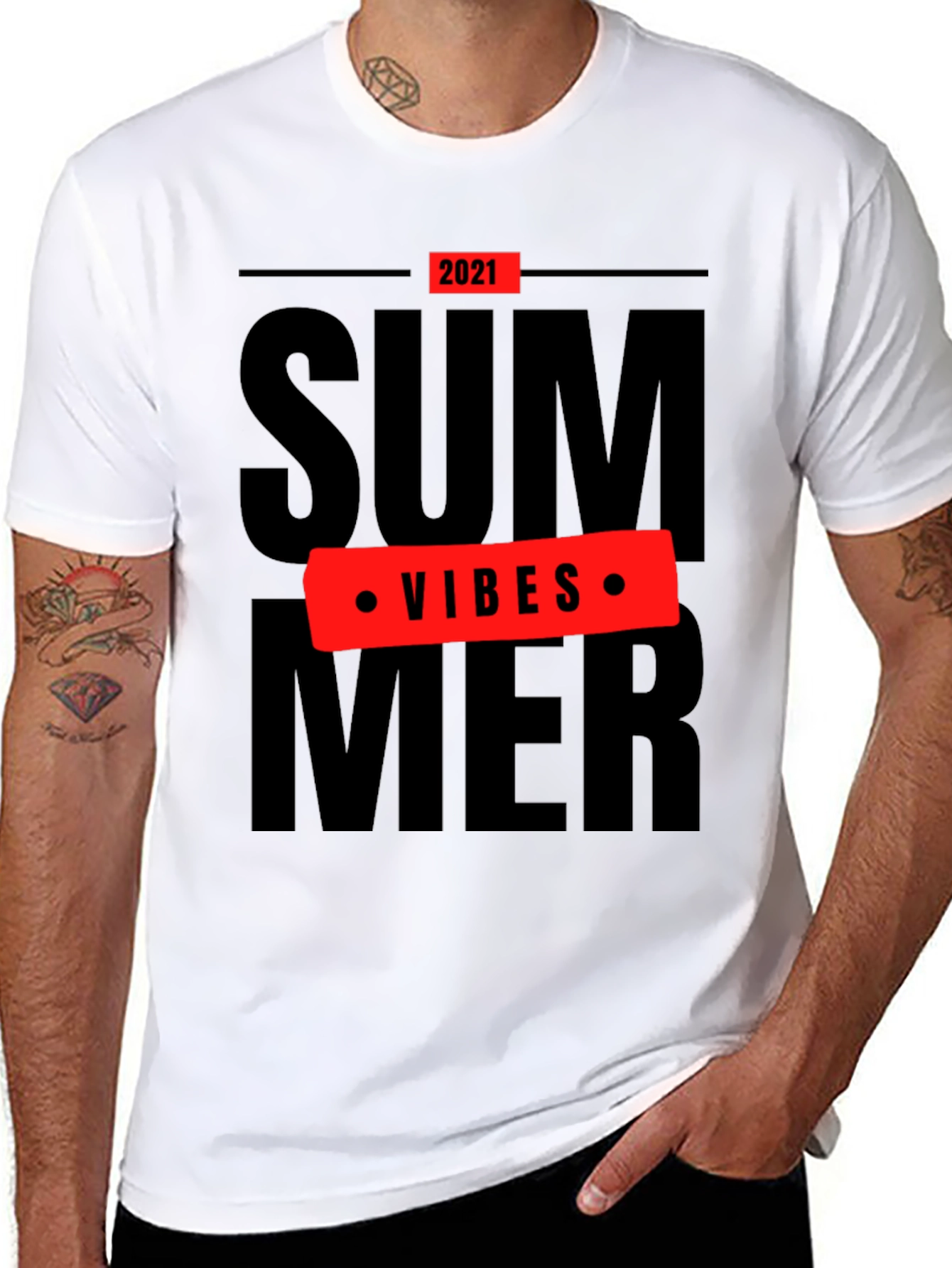 Black Summer Vibes 2021 Black T-Shirt view 8