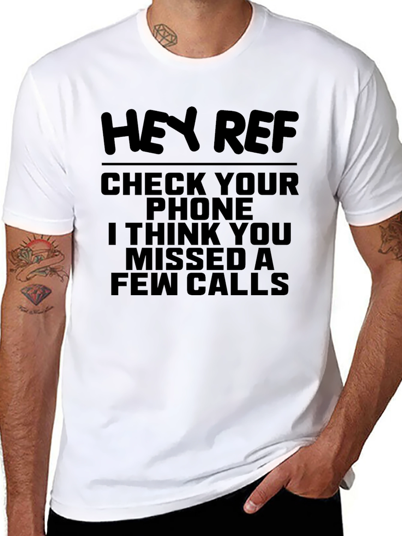 Black Hey Ref Missed Calls T-Shirt view 8