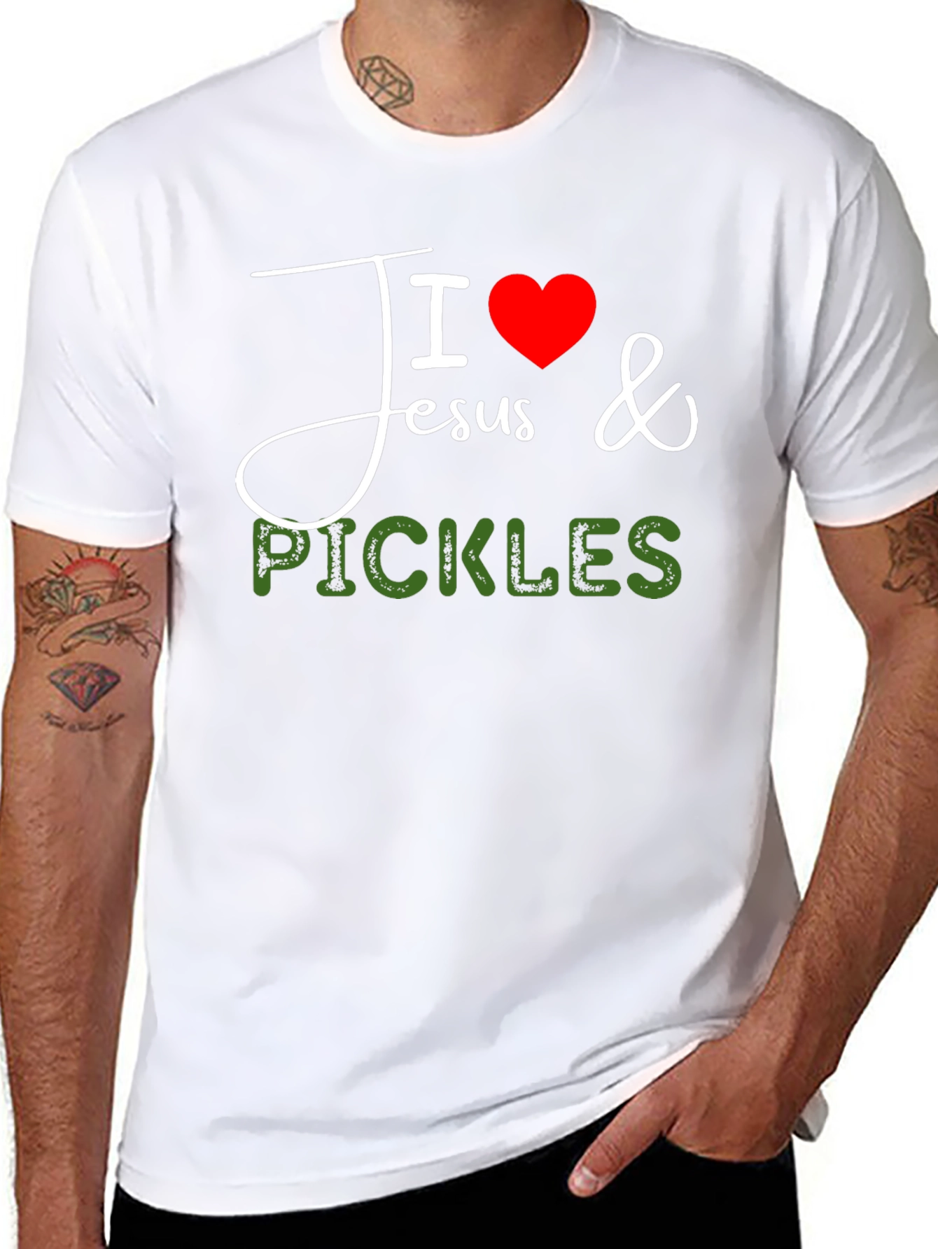 Black I Love Jesus & Pickles Graphic T-Shirt view 8