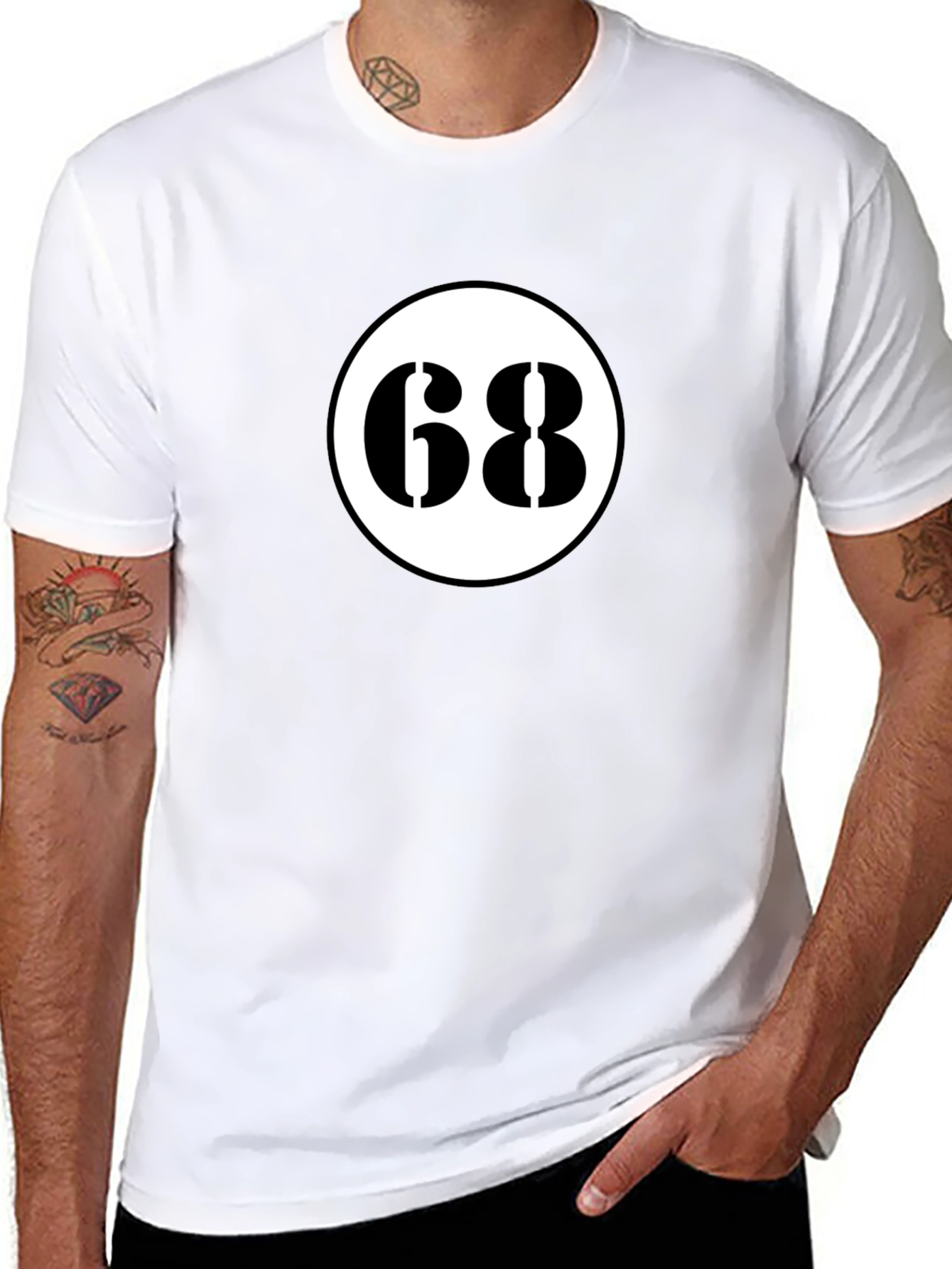 Black Retro 68 Racer Tee - Black Cotton Blend Shirt view 8