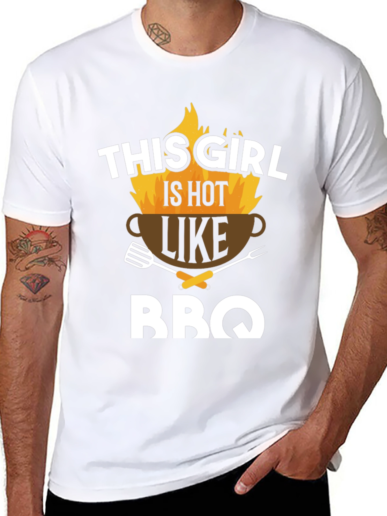 Black Hot Girl BBQ Graphic Tee view 8