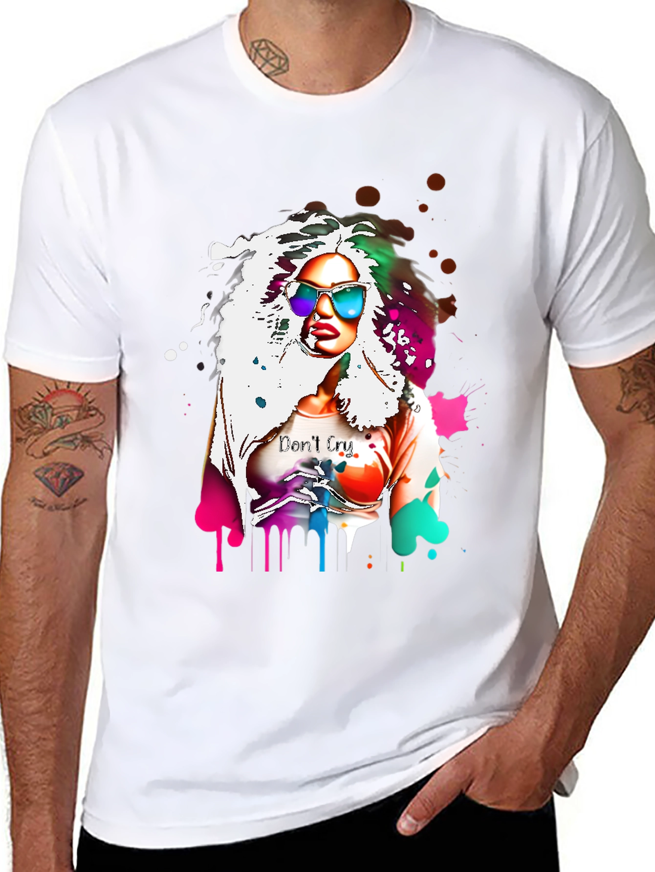 Black Colorful Woman Graphic Tee view 8