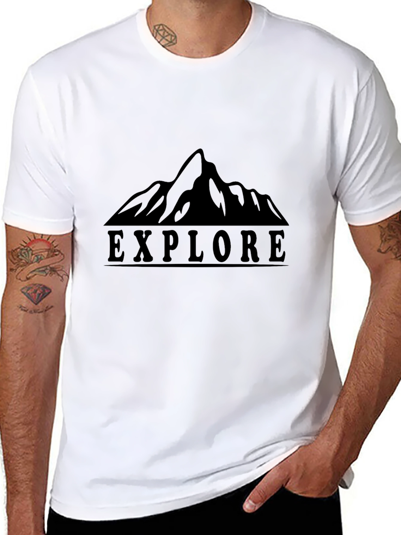 Black Explore Mountain Graphic Tee - Adventure Awaits! view 8