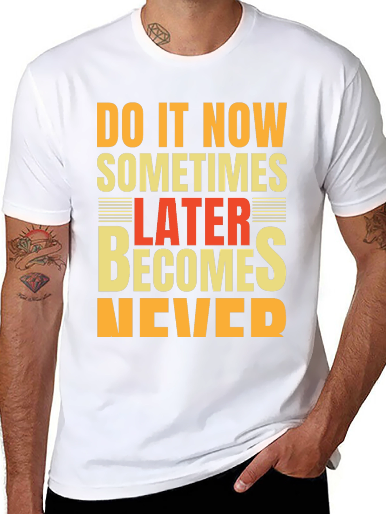 Black Inspirational "Do It Now" Graphic Tee view 8