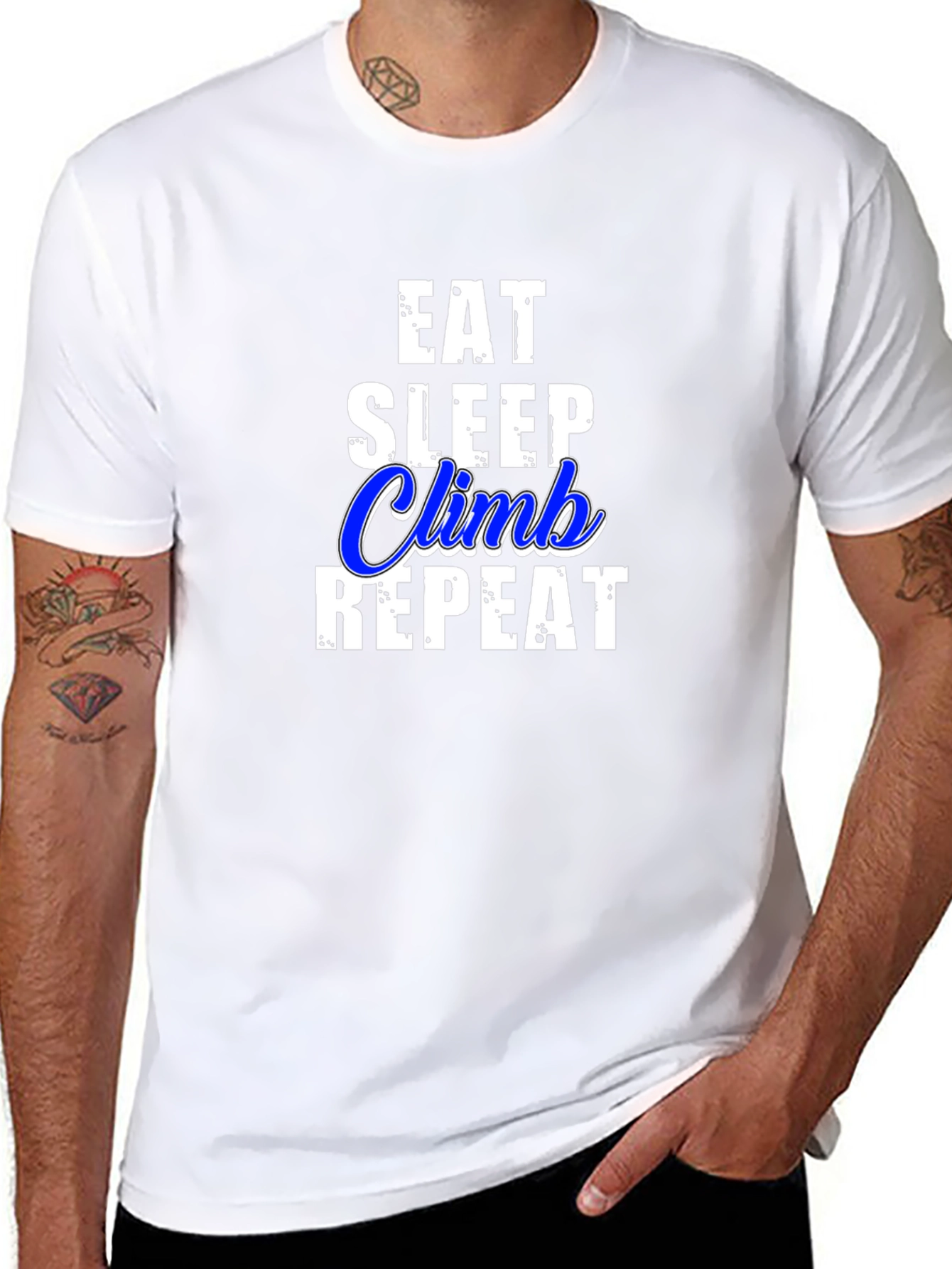 Black Eat Sleep Climb Repeat Black T-Shirt view 8