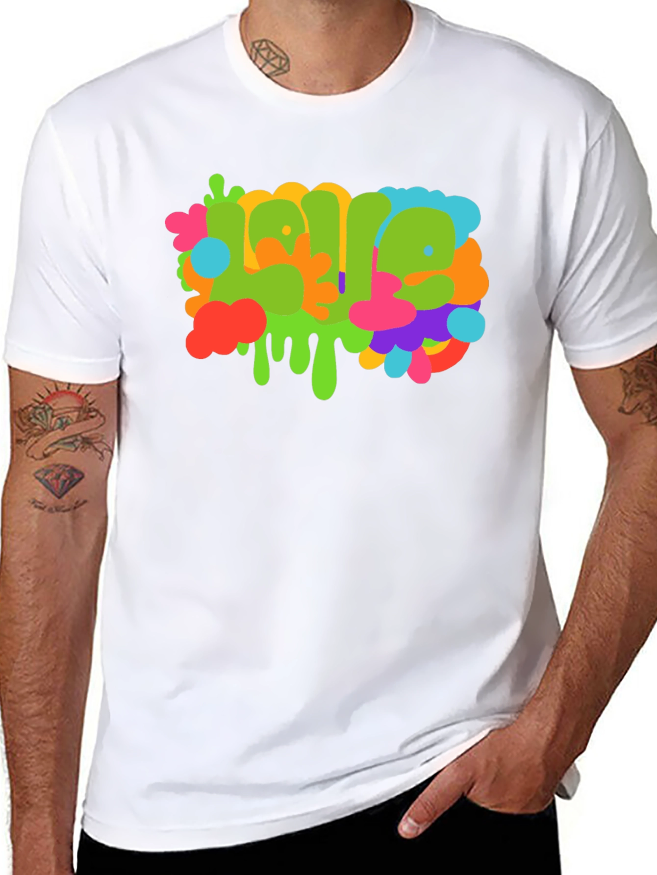 Black Colorful Graffiti Style Graphic T-Shirt view 8