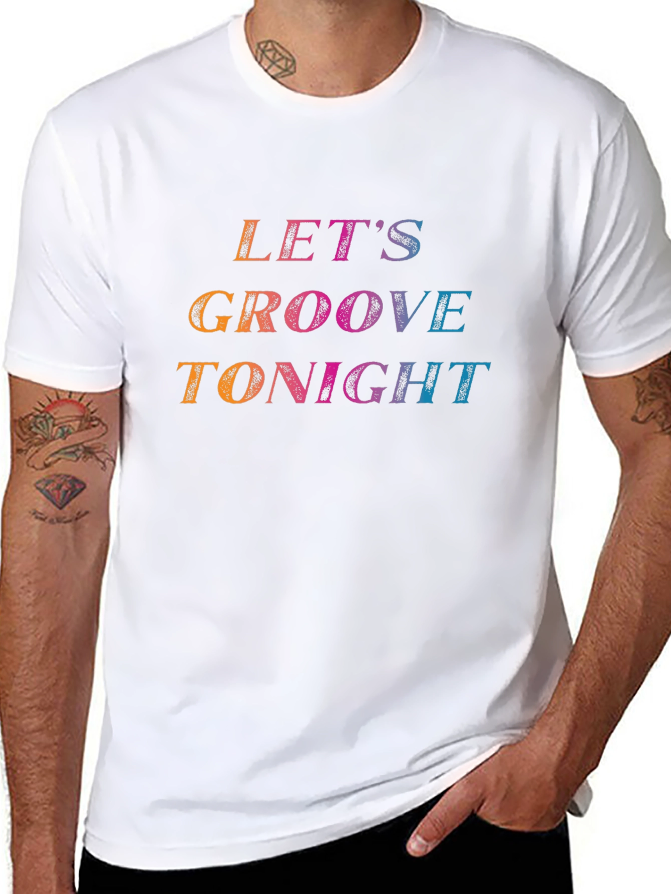 Black Let's Groove Tonight Graphic Tee - Black view 8